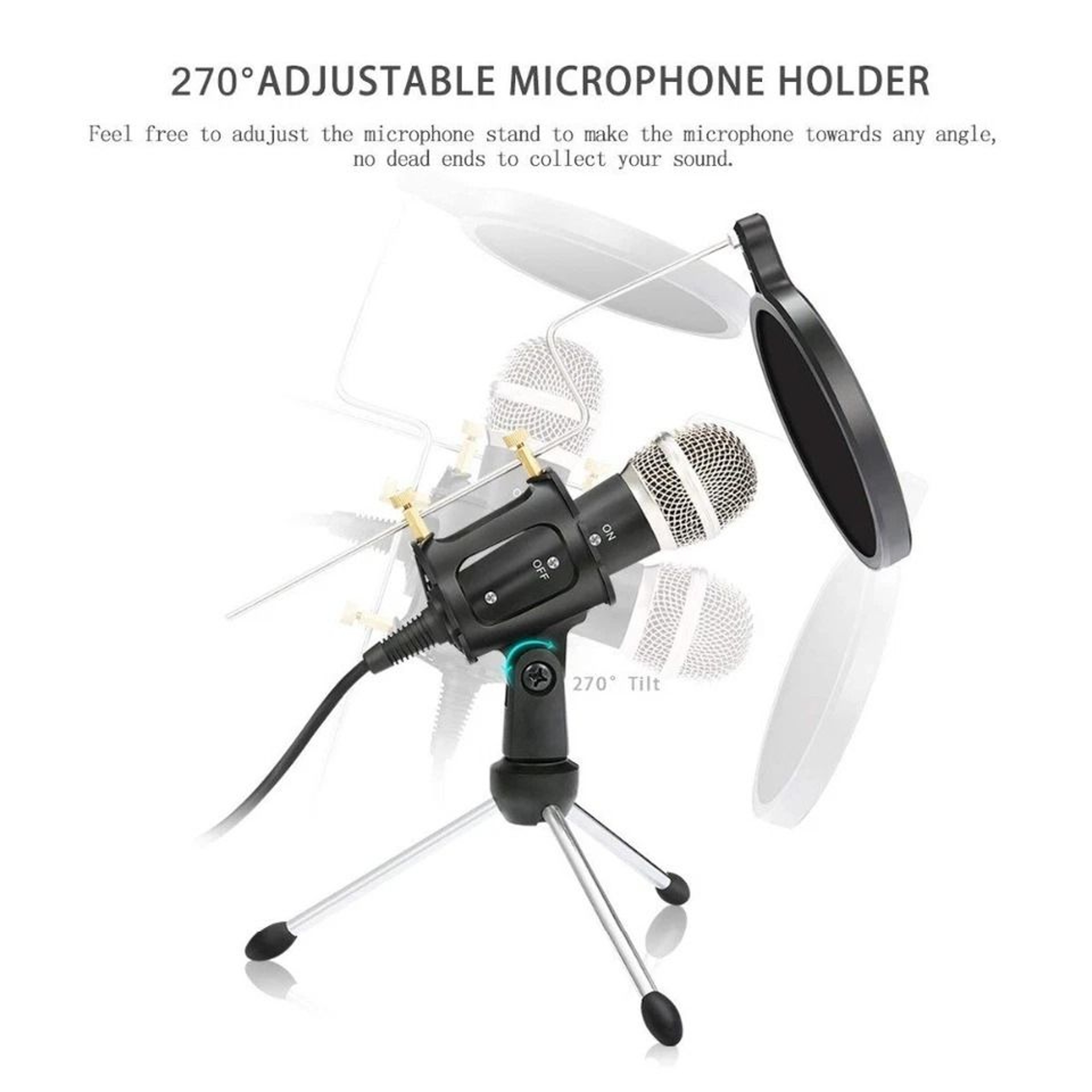 Plug And Play Condenser Microphone For PC Mac Android Gaming 2