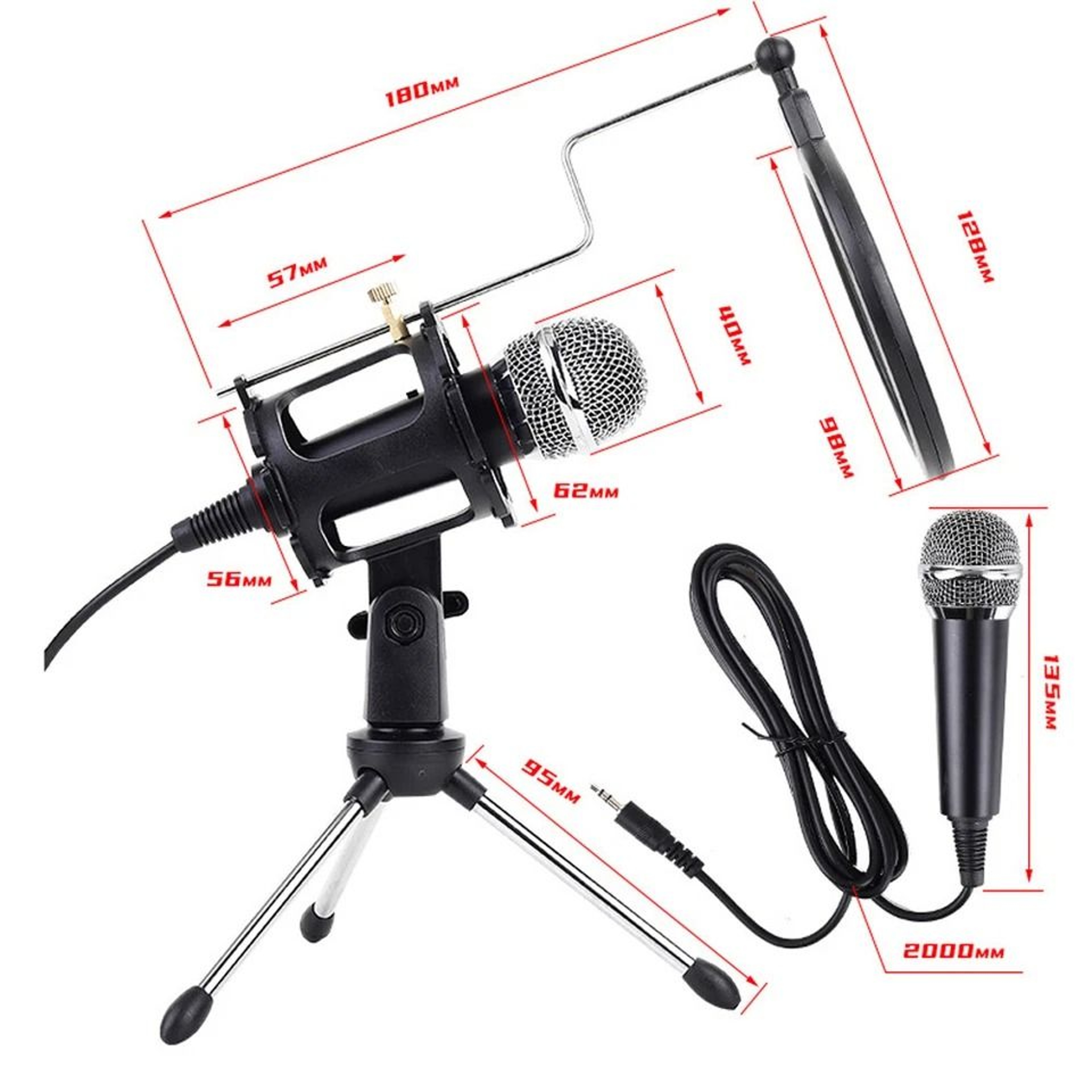 Plug And Play Condenser Microphone For PC Mac Android Gaming 7