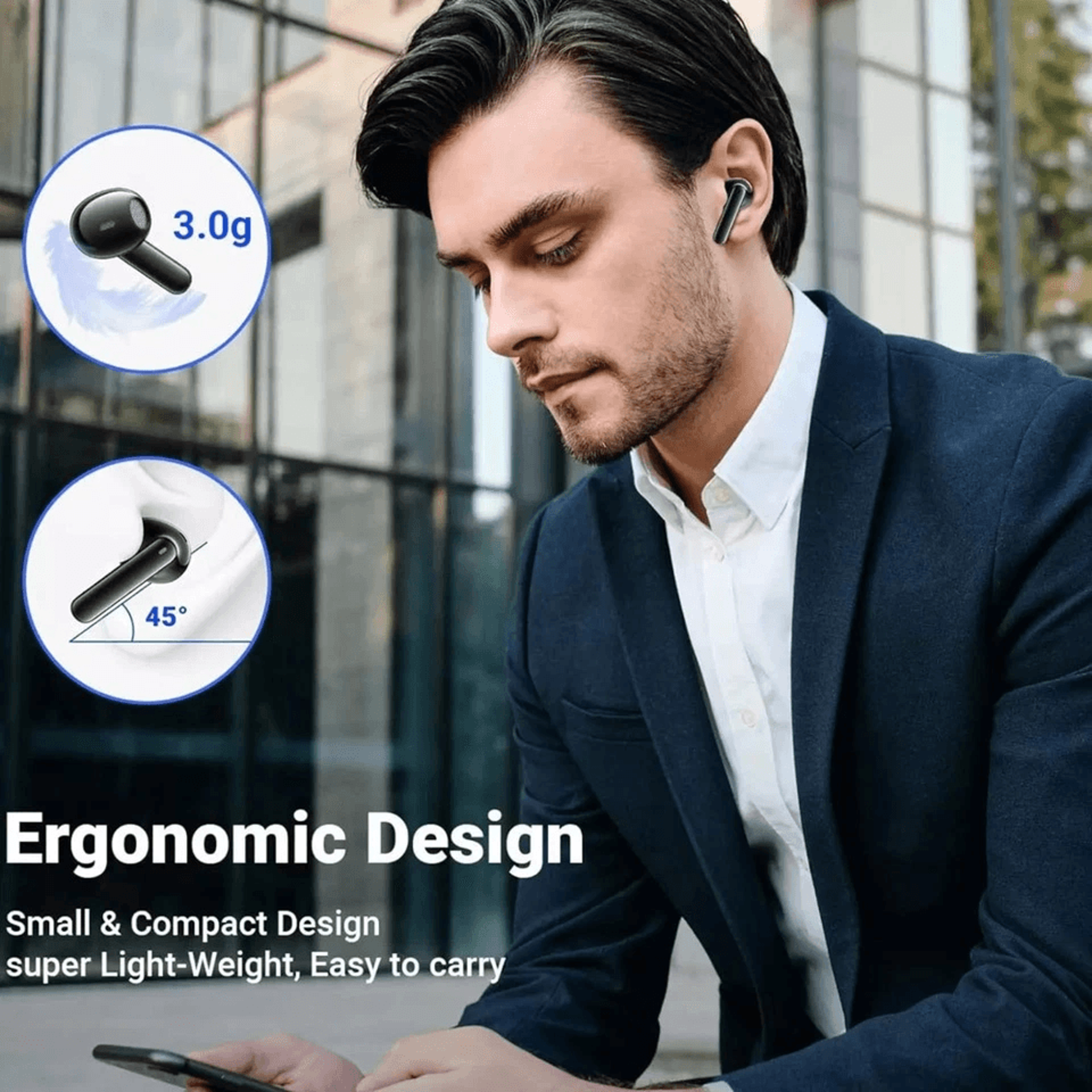 Bluetooth Earbuds With Noise Cancelling Long Battery Life And Waterproof Wireless Fit 7