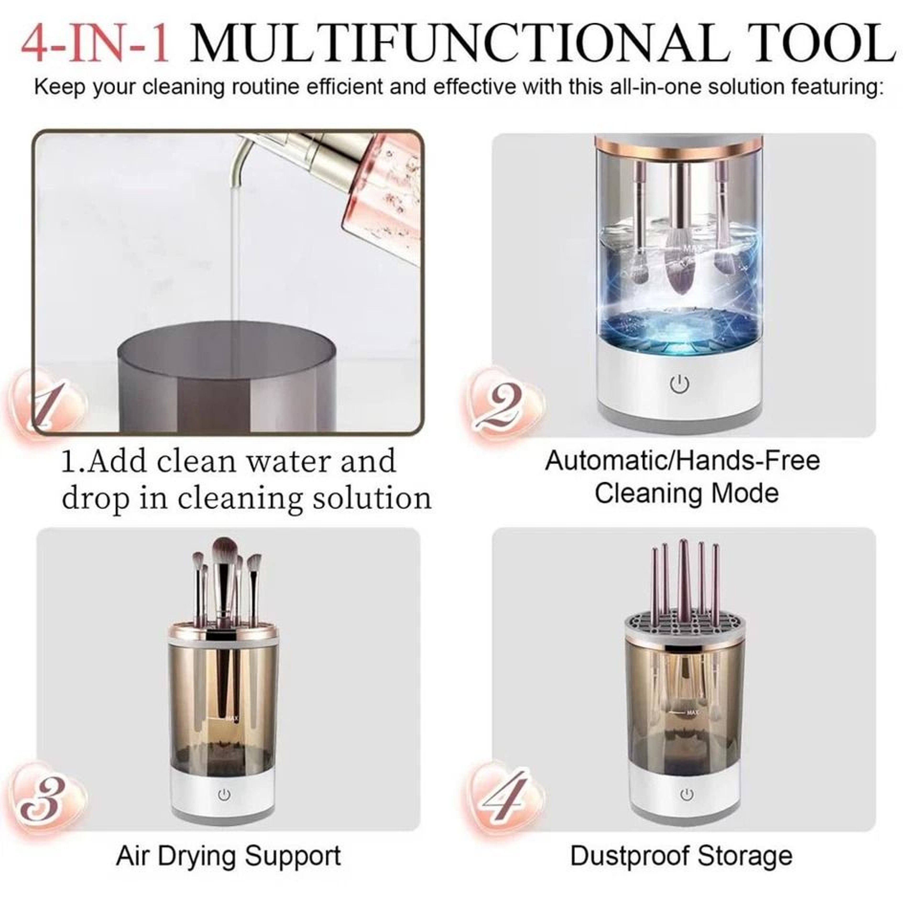 Electric Makeup Brush Cleaner Machine With Fast Drying For Travel And Daily Use 6
