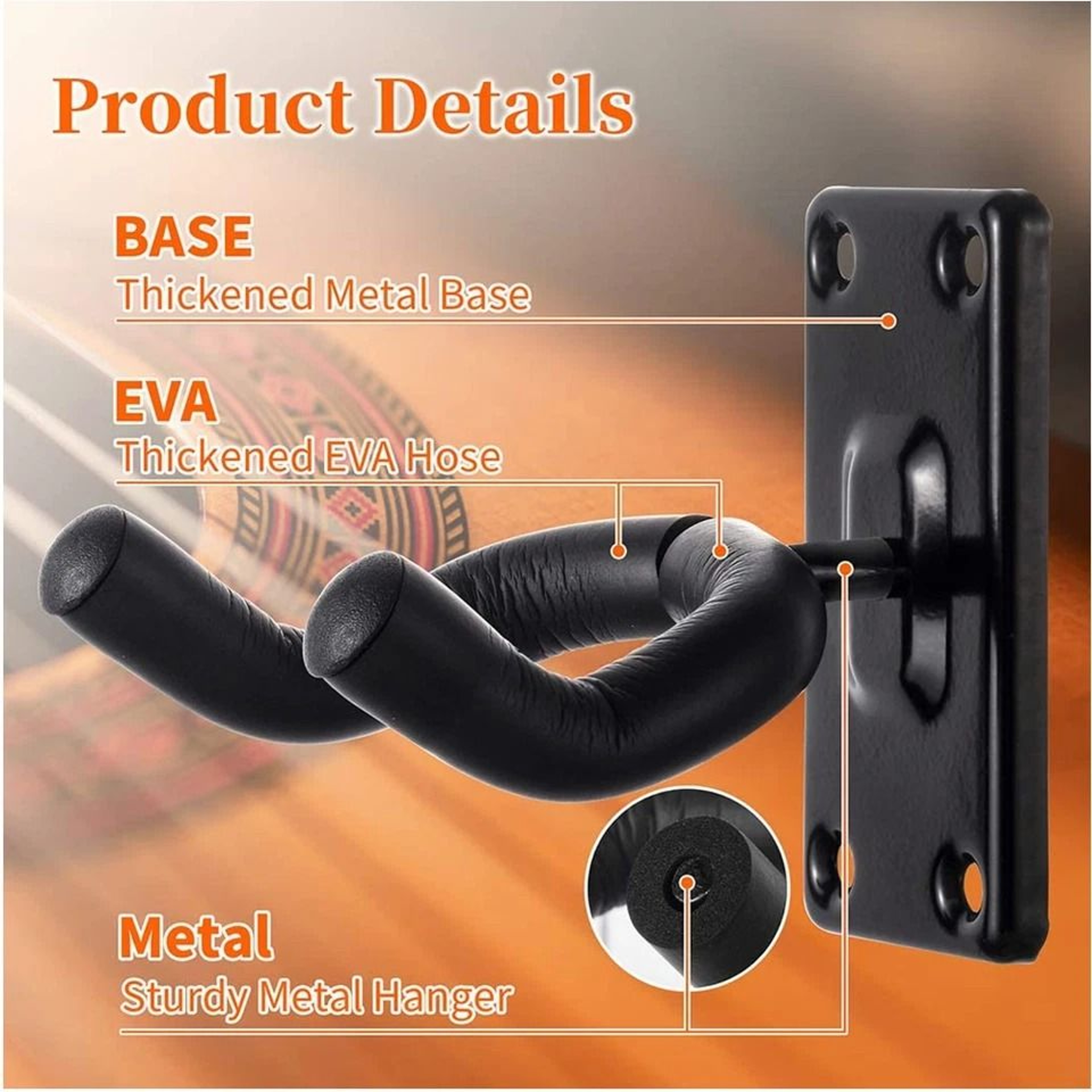 Guitar Wall Mount Hangers Adjustable Guitar Wall Hanger Hooks For Home Studio Display 1
