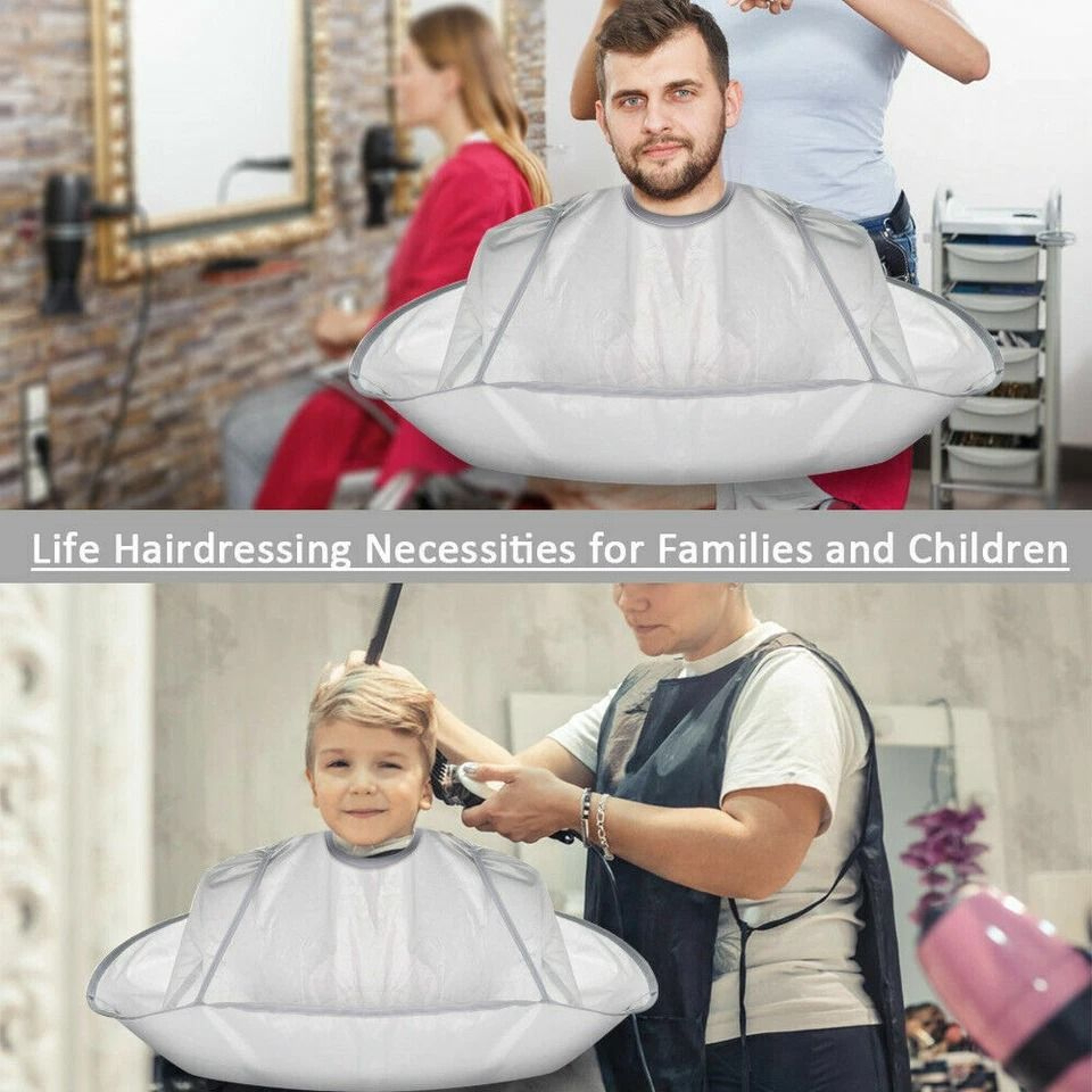 Umbrella Hair Cutting Cape Hair Catcher For Home Salon Barber Use 3