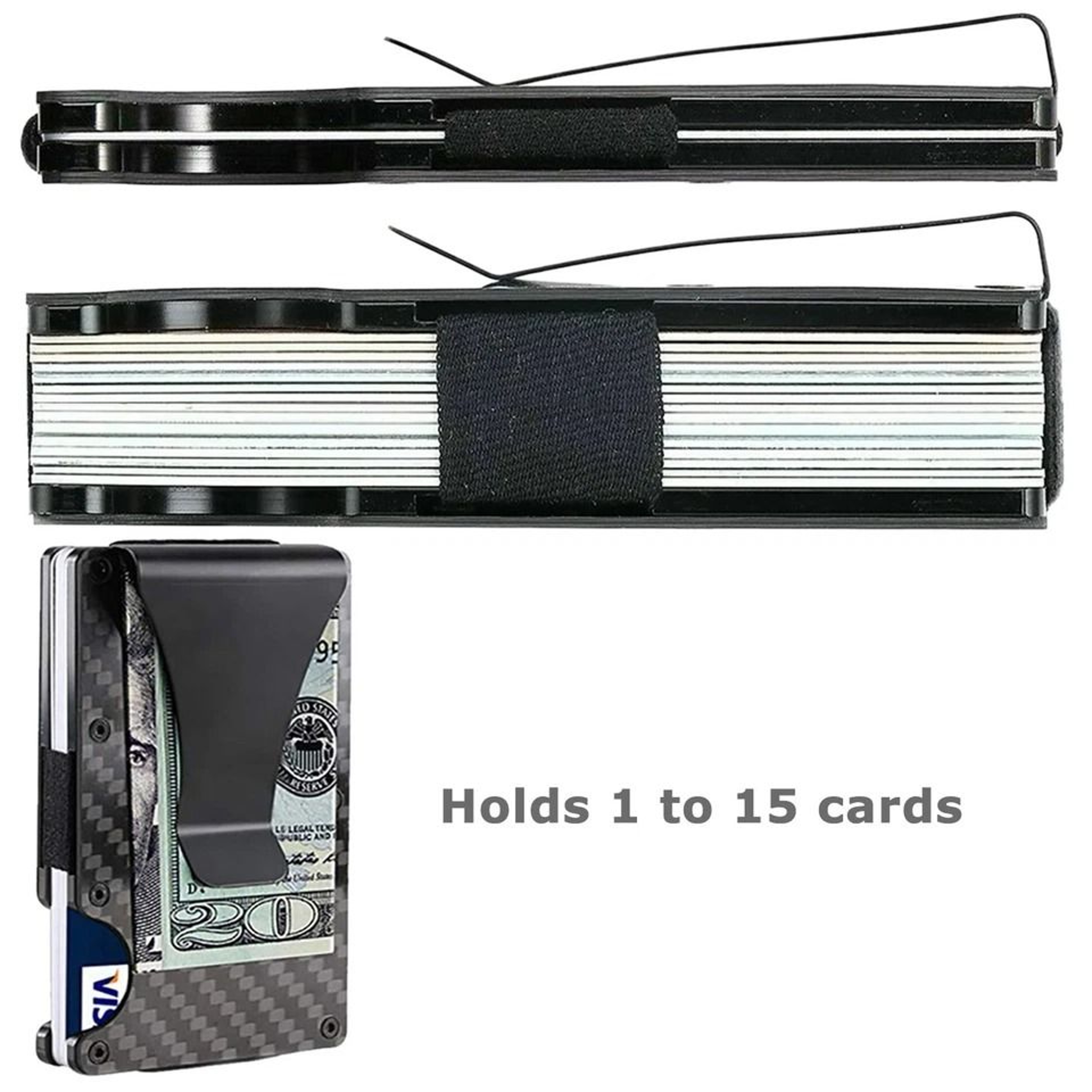 RFID Blocking Slim Money Clip Carbon Fiber Wallet For Men 9