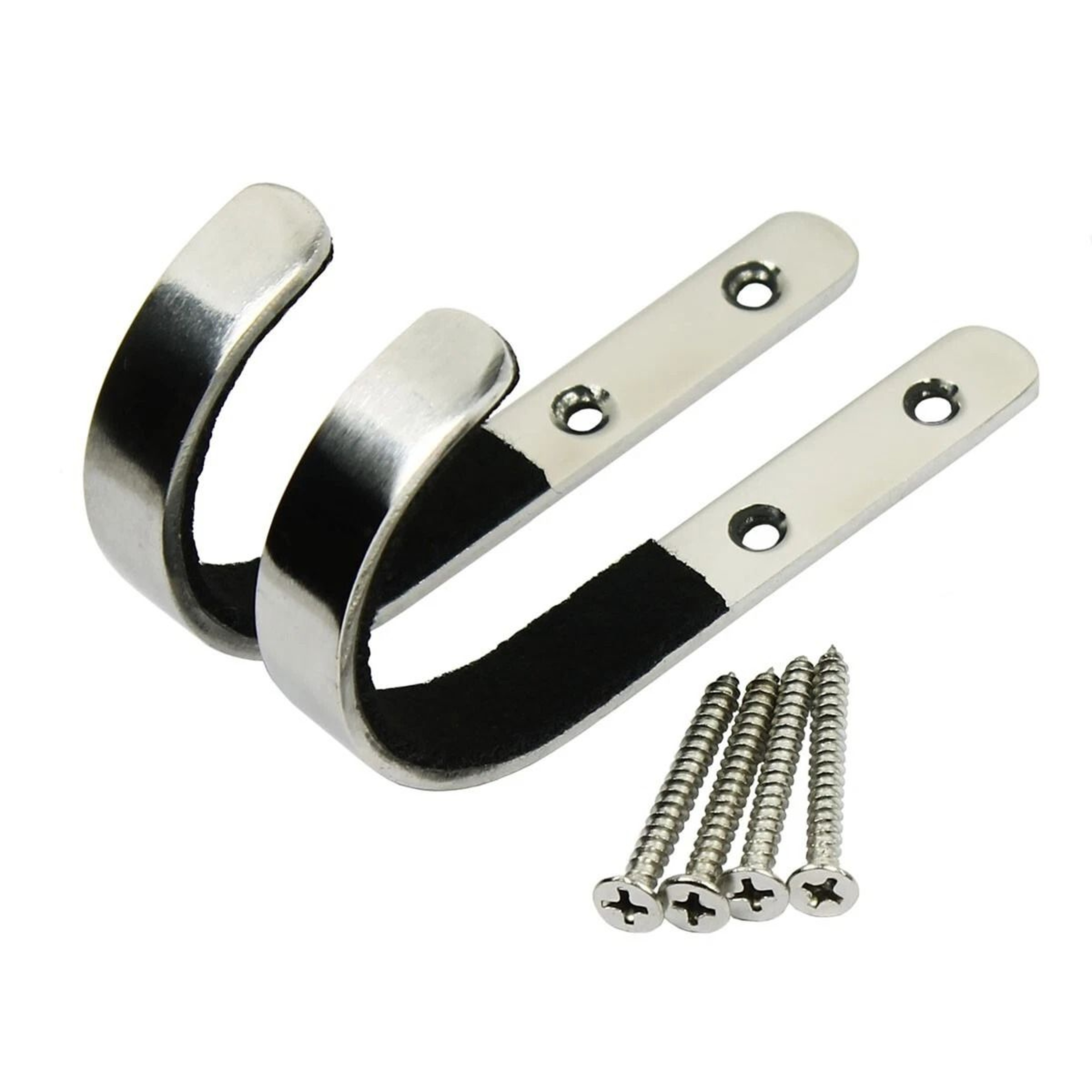 Stainless Steel Wall Mount Gun Rack With FeltLined Rifle And Shotgun Hangers 0