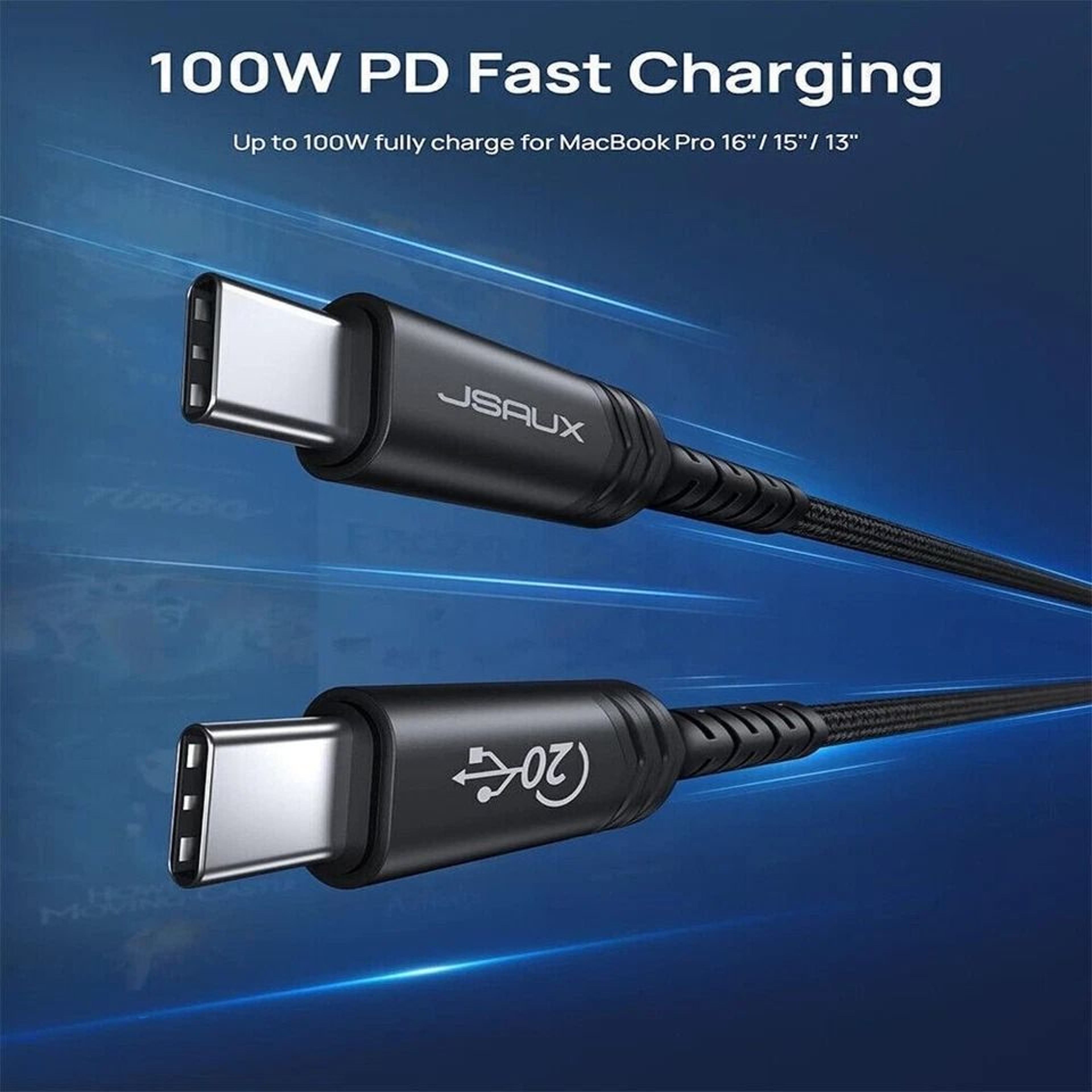 USB C To USB C Cable Fast Charging Gbps Data Transfer For IPhone Galaxy 2