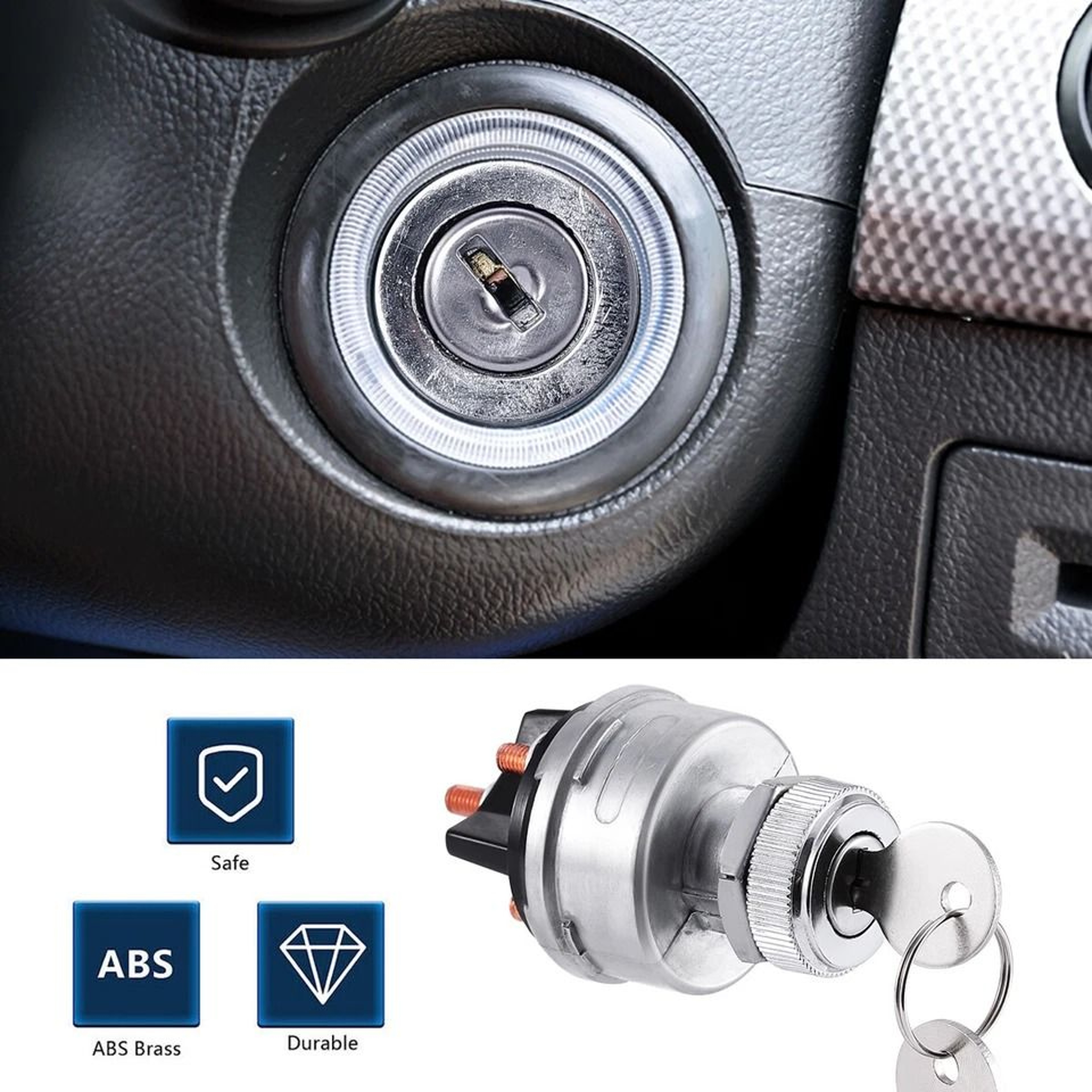 Universal Ignition Key Starter Switch With Keys For Car Truck Tractor Trailer 2