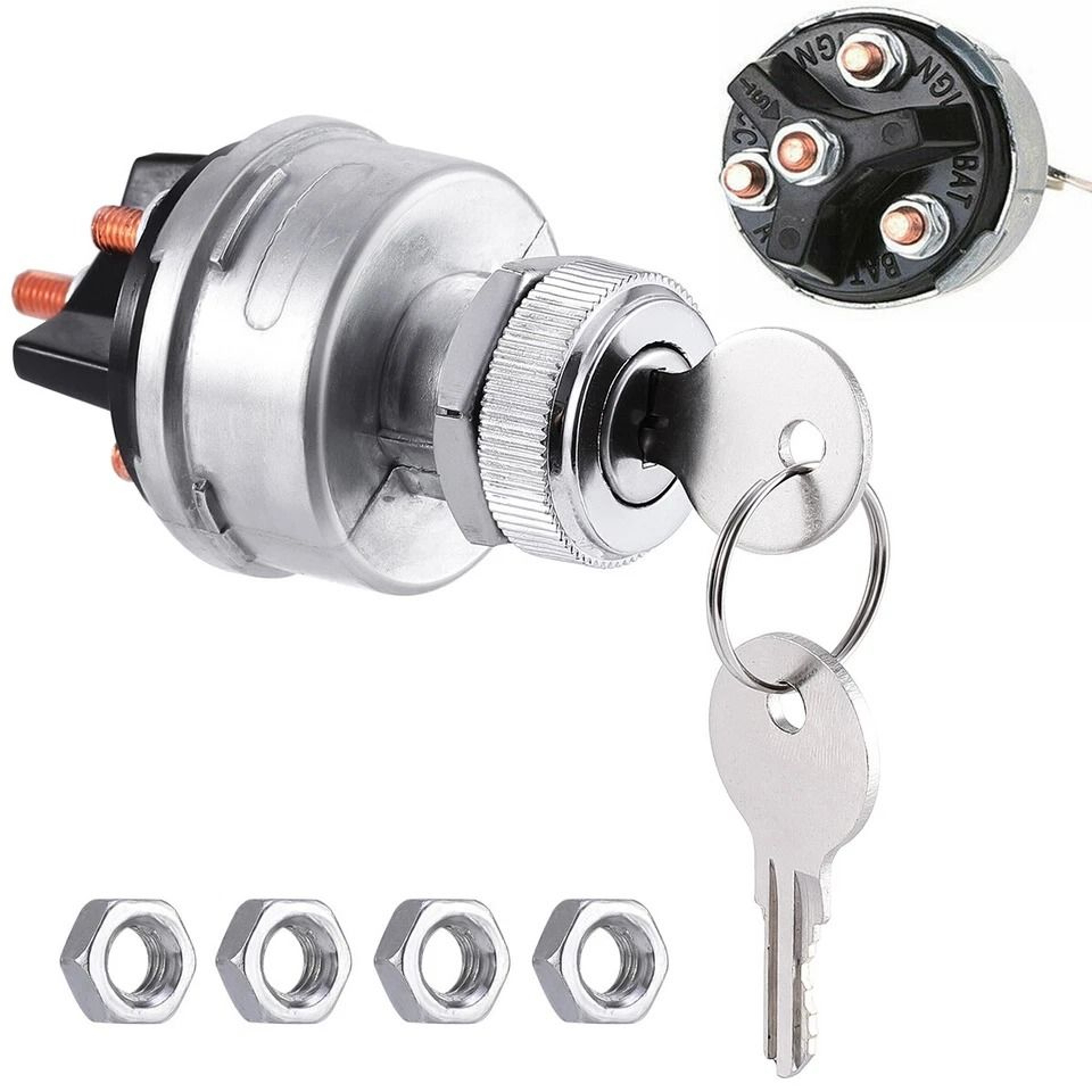 Universal Ignition Key Starter Switch With Keys For Car Truck Tractor Trailer 7