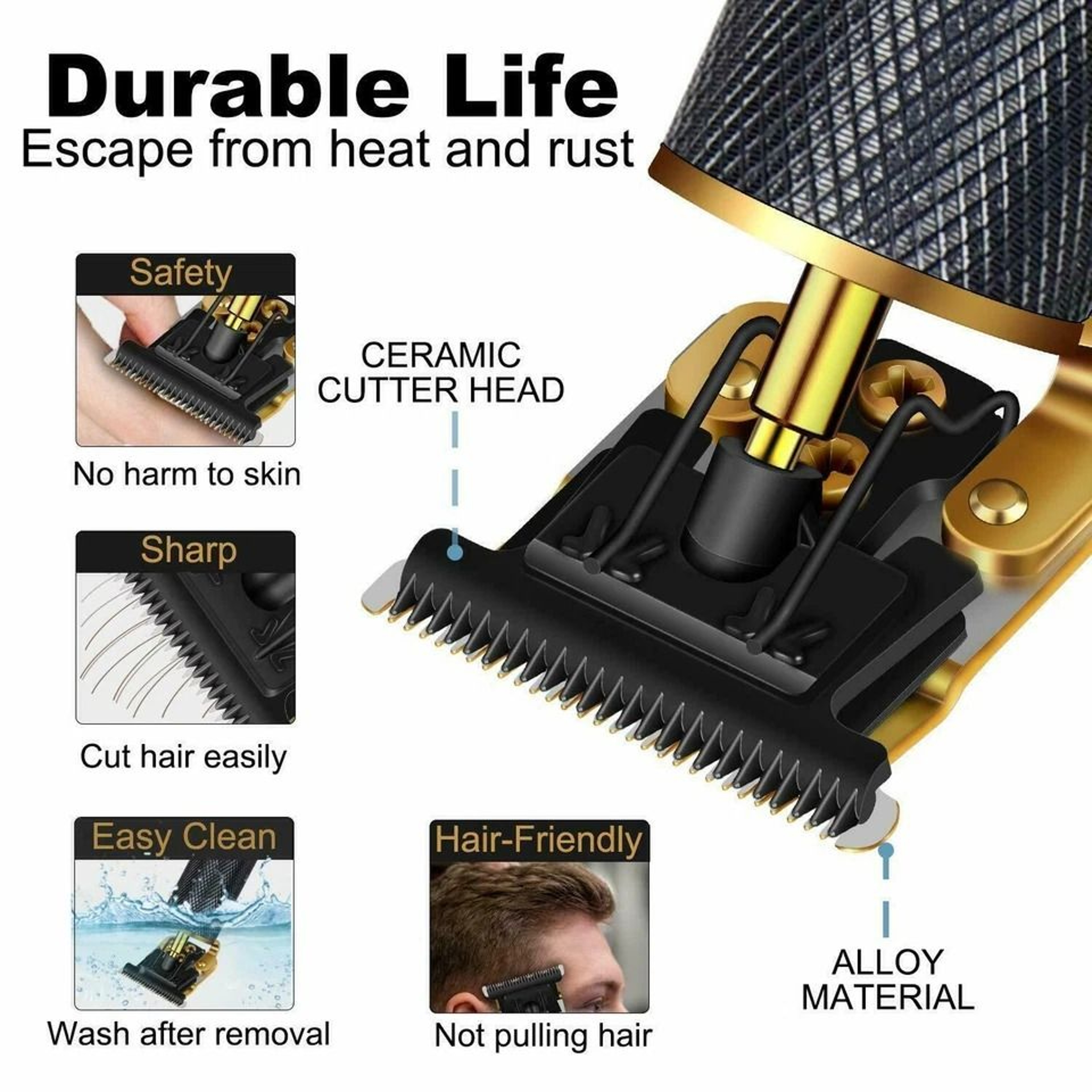 Pro Real Cordless T Blade Hair Trimmer For Sharp Beard Lines And Edging 6