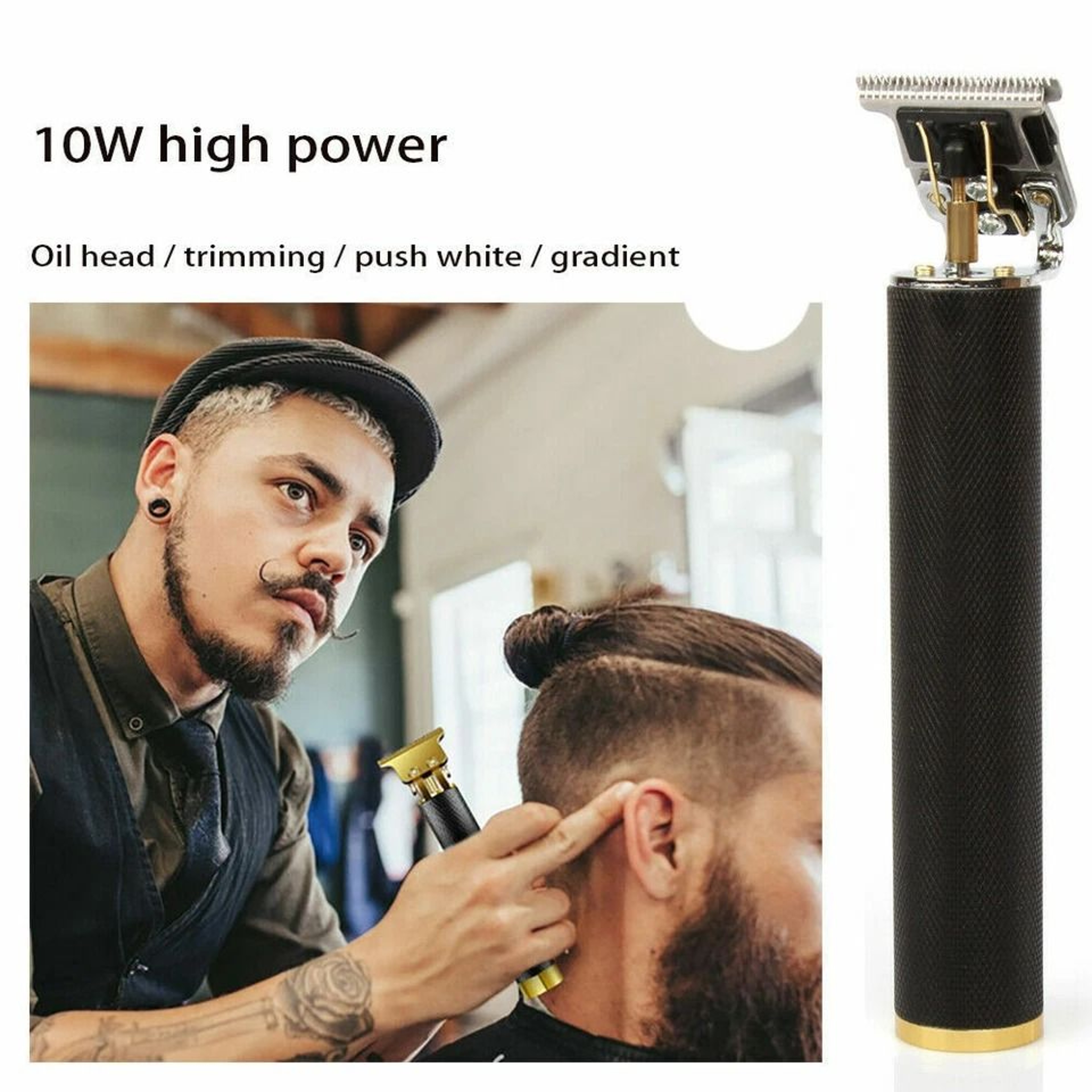 Pro Real Cordless T Blade Hair Trimmer For Sharp Beard Lines And Edging 7