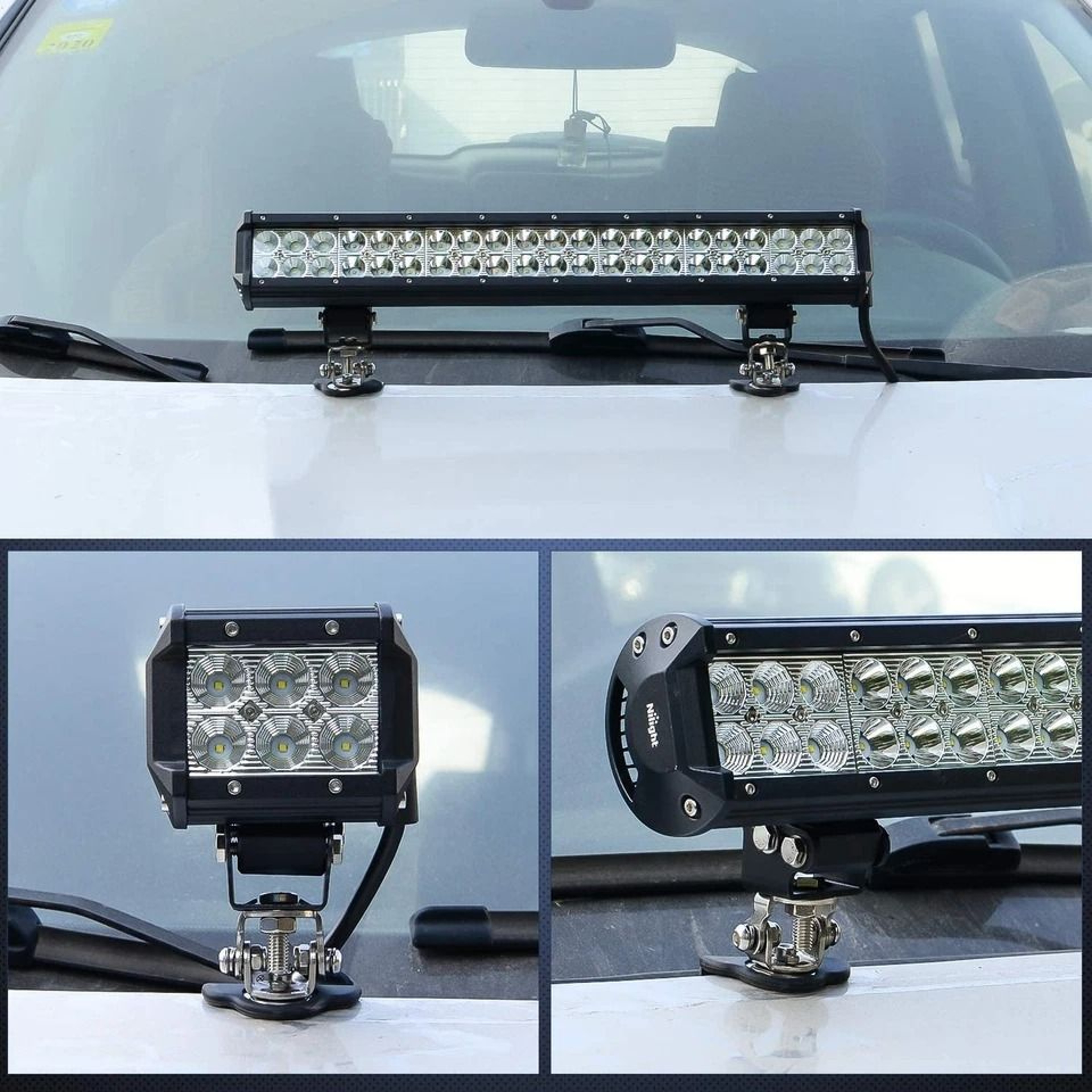 Universal Hood Mount Brackets For LED Light Bar And Off Road Work Lights 4