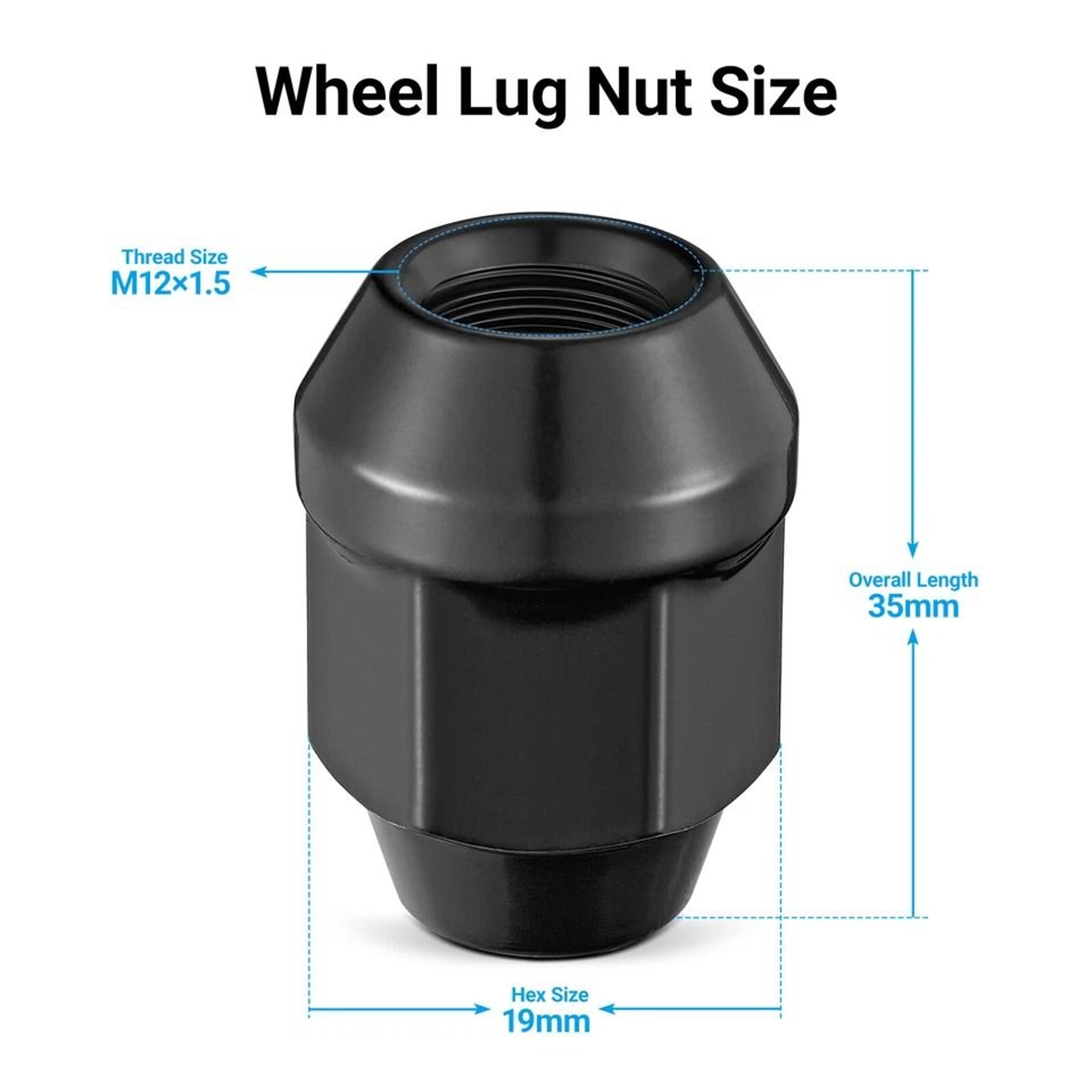 Black Bulge Acorn Lug Nuts Hex For GMC Chrysler 5