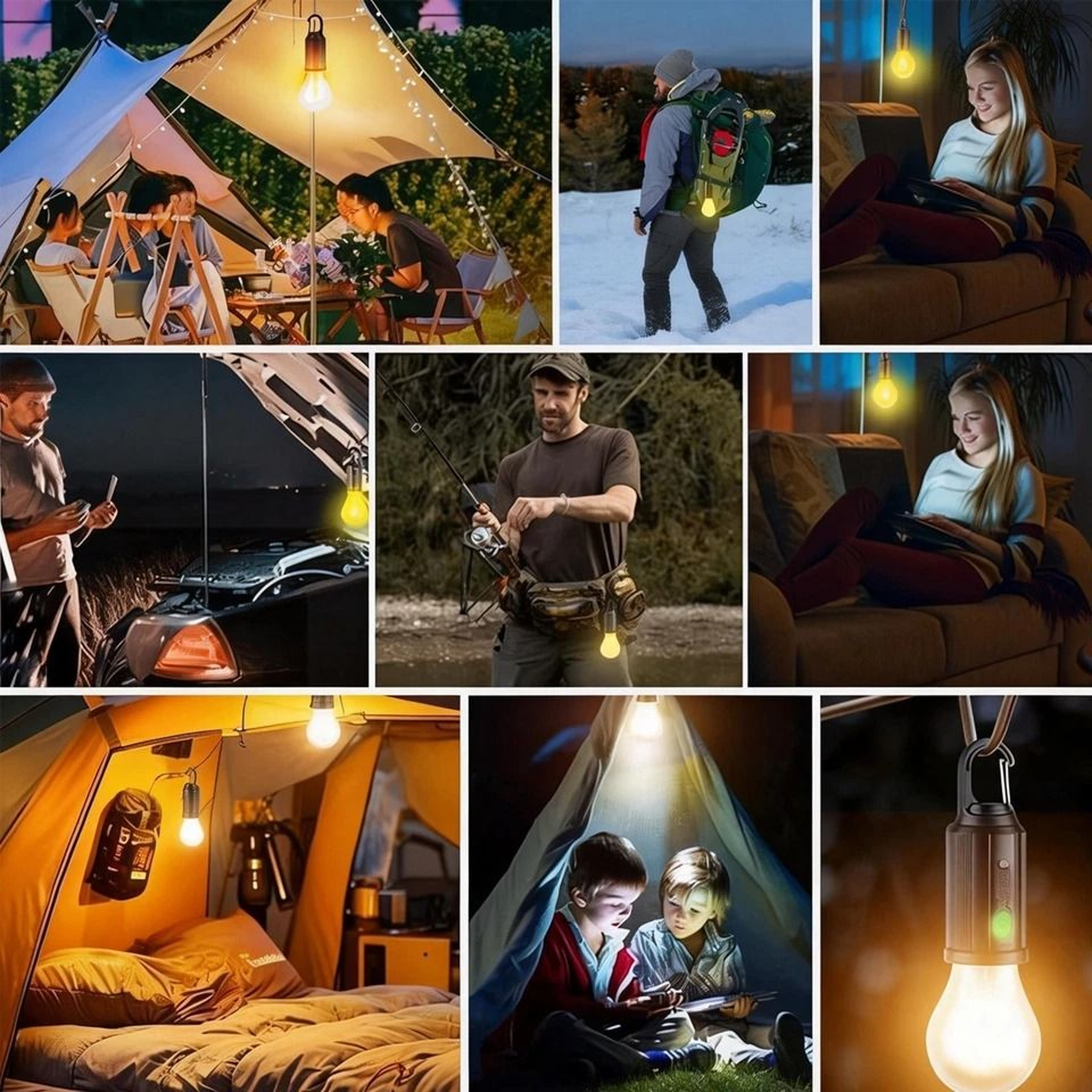 Solar Hanging Lights Waterproof LED Tent Lights For Camping Patio And Emergency Use 12