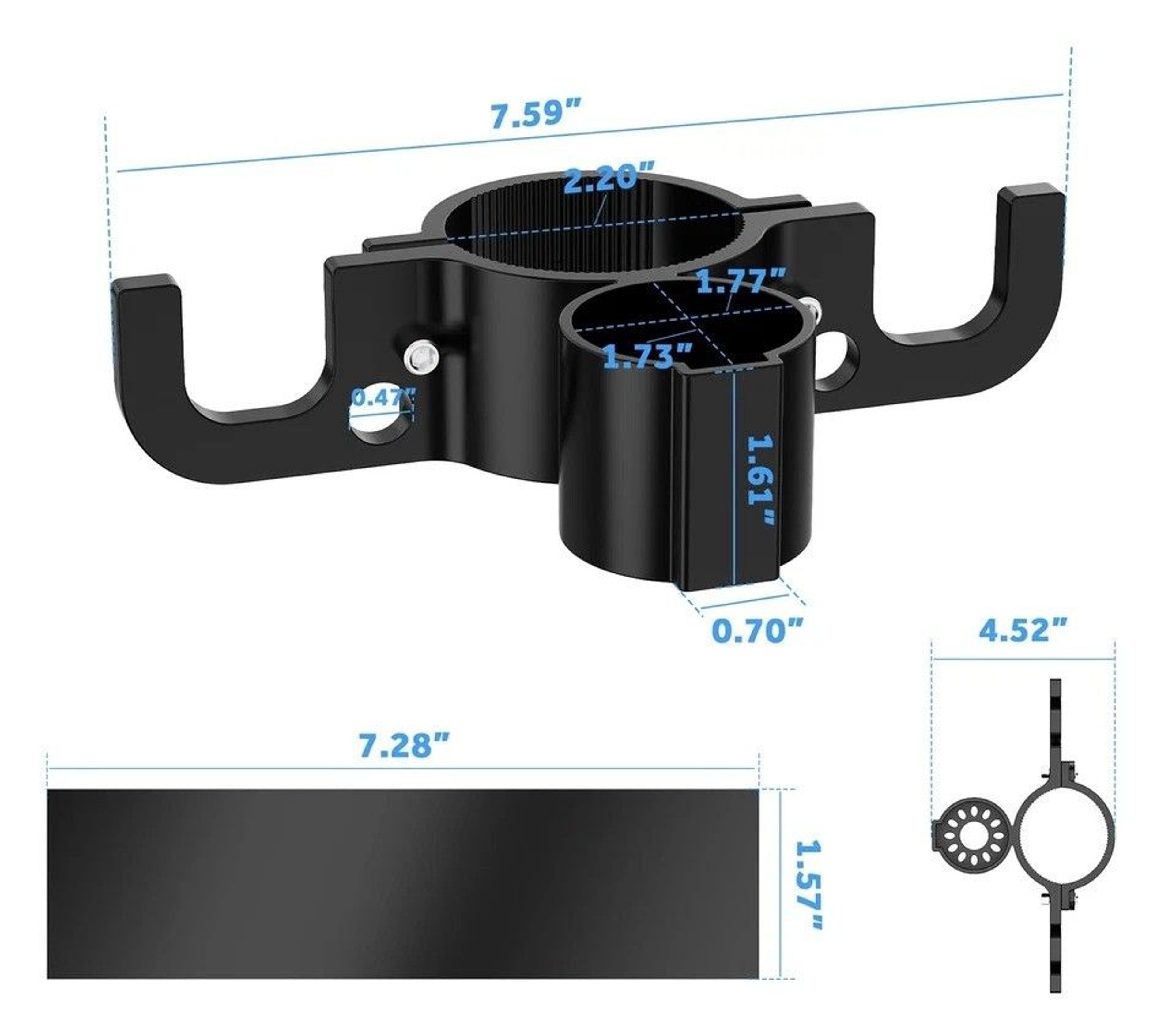 Aluminum Trailer Towing Chain Organizer With Way Plug Holder For RVs 1