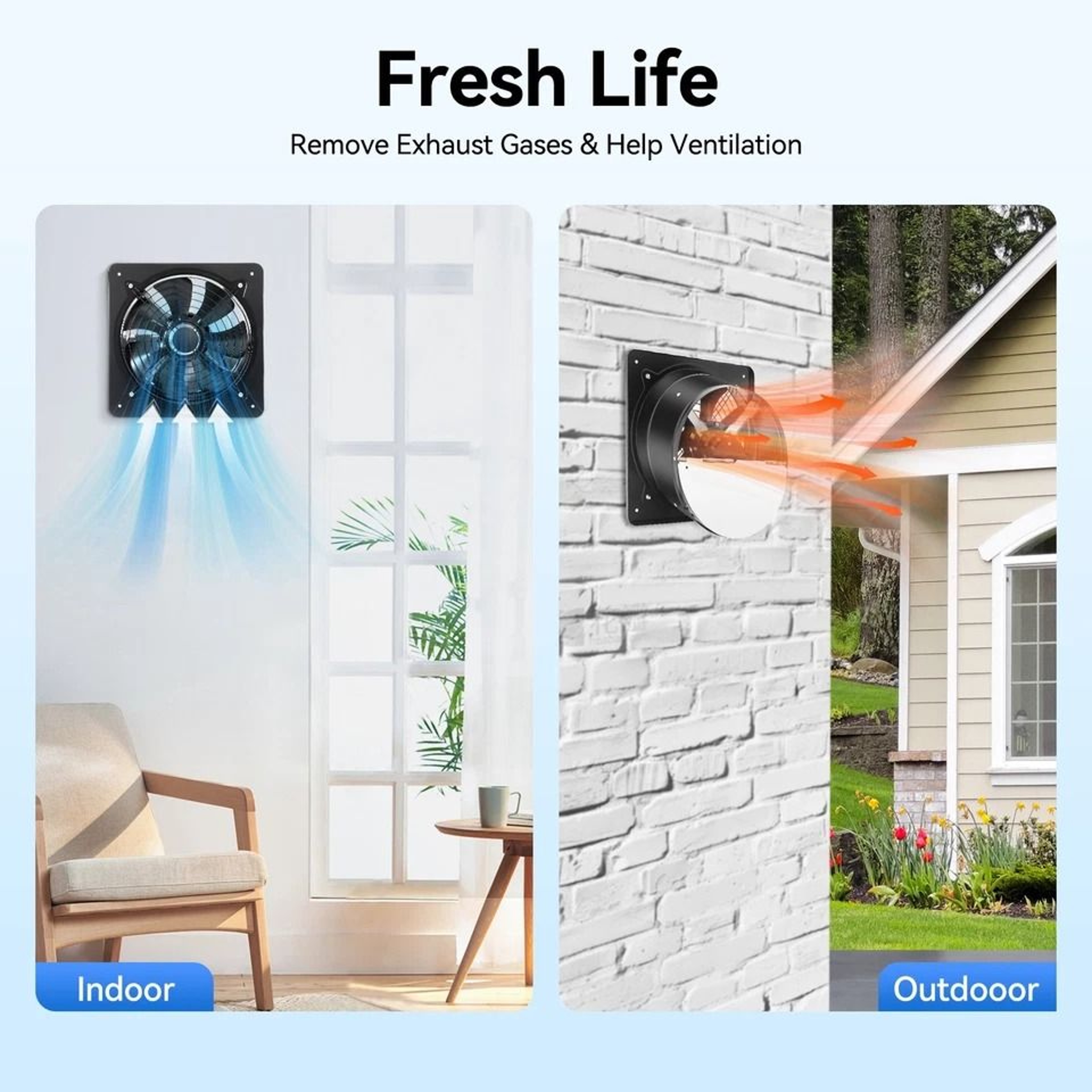 Silent Wall Exhaust Fan For Bathroom Kitchen And Garage Ventilation 11