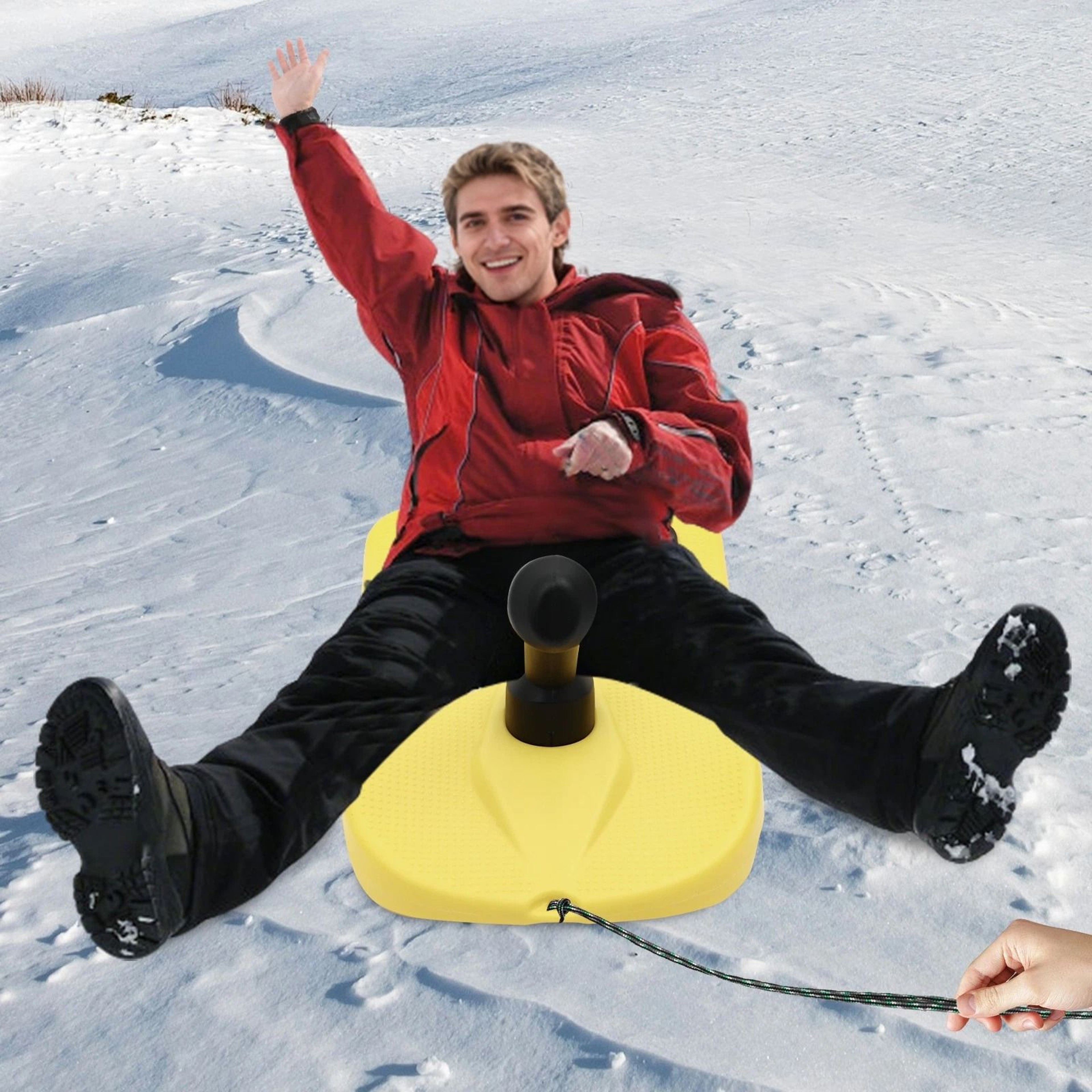 Portable Snow Sled Board With Handle For Kids Winter Fun 0