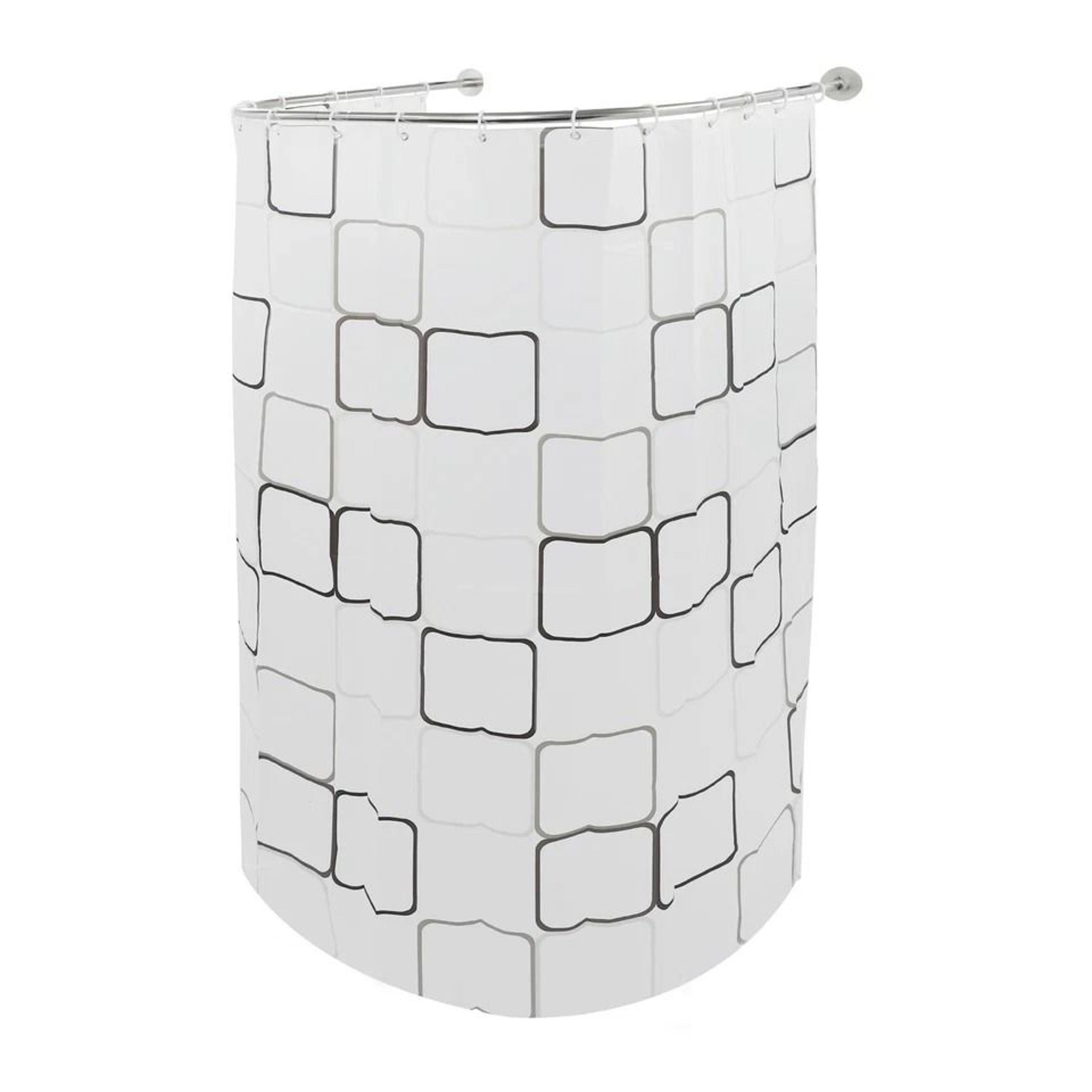 Adjustable UShaped Shower Rod NoDrill Stainless Steel Corner Curtain Rod 5