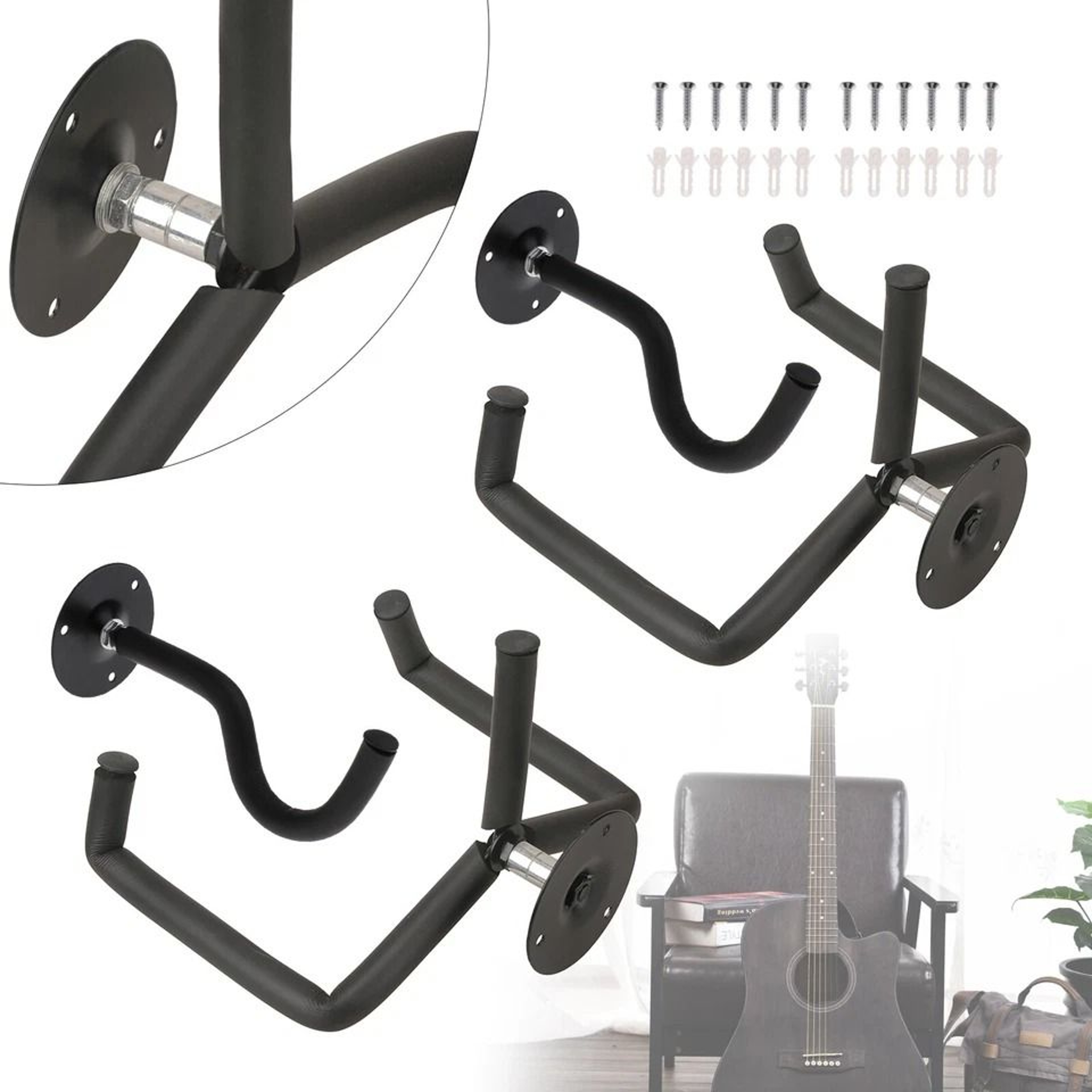 Acoustic Guitar Wall Mount Bracket Guitar Holder Hook 1