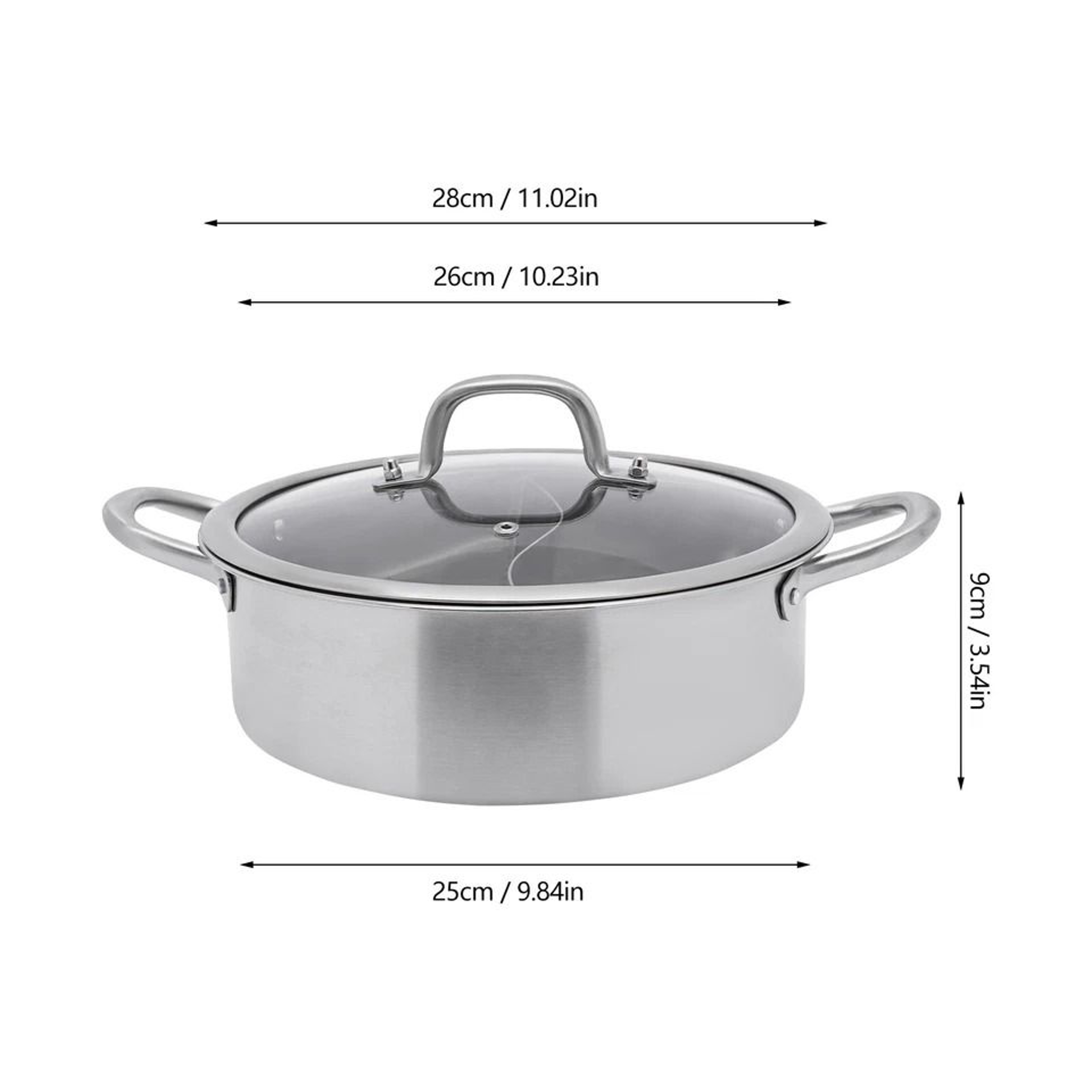 Premium Stainless Steel Dual Sided Hot Pot Cooking Pot With Lid Perfect Hot Pot Cooking Pot For Hom 5
