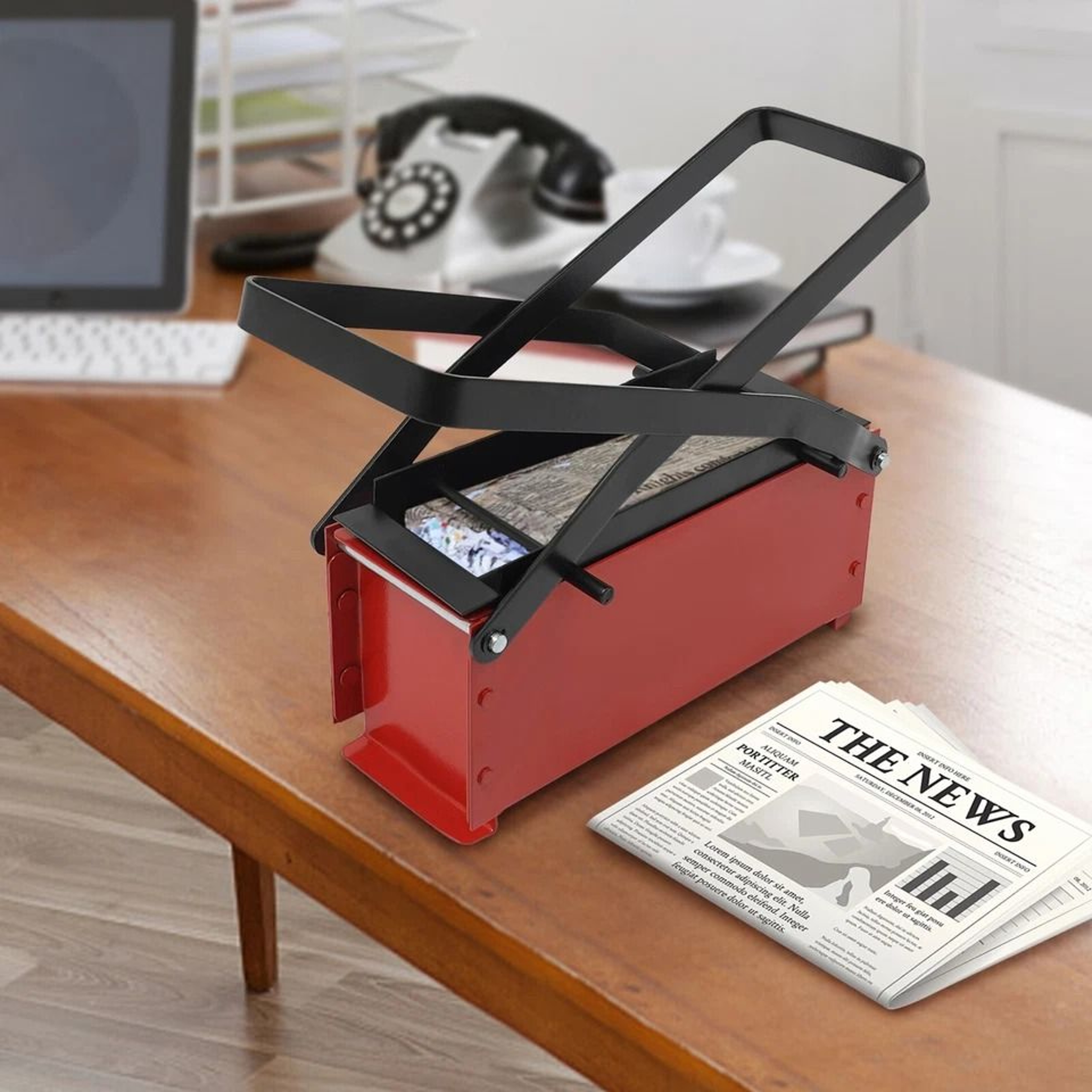 EcoPress Waste Paper Briquette Maker Manual Newspaper Brick Maker For Recycled Fuel Blocks 0