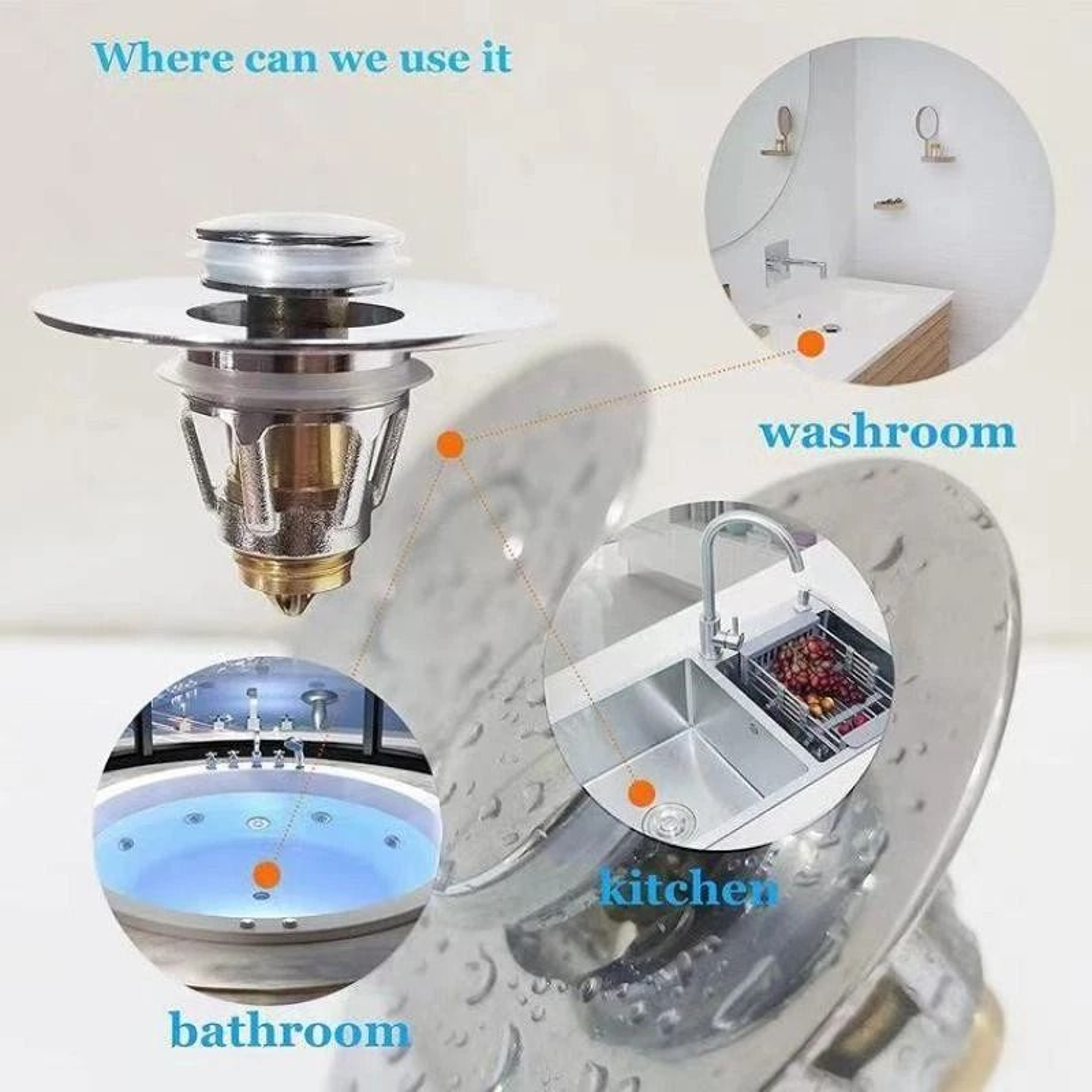 Universal Magic Sink Drain Stopper Instant Drain Replacement Stopper Solution 6