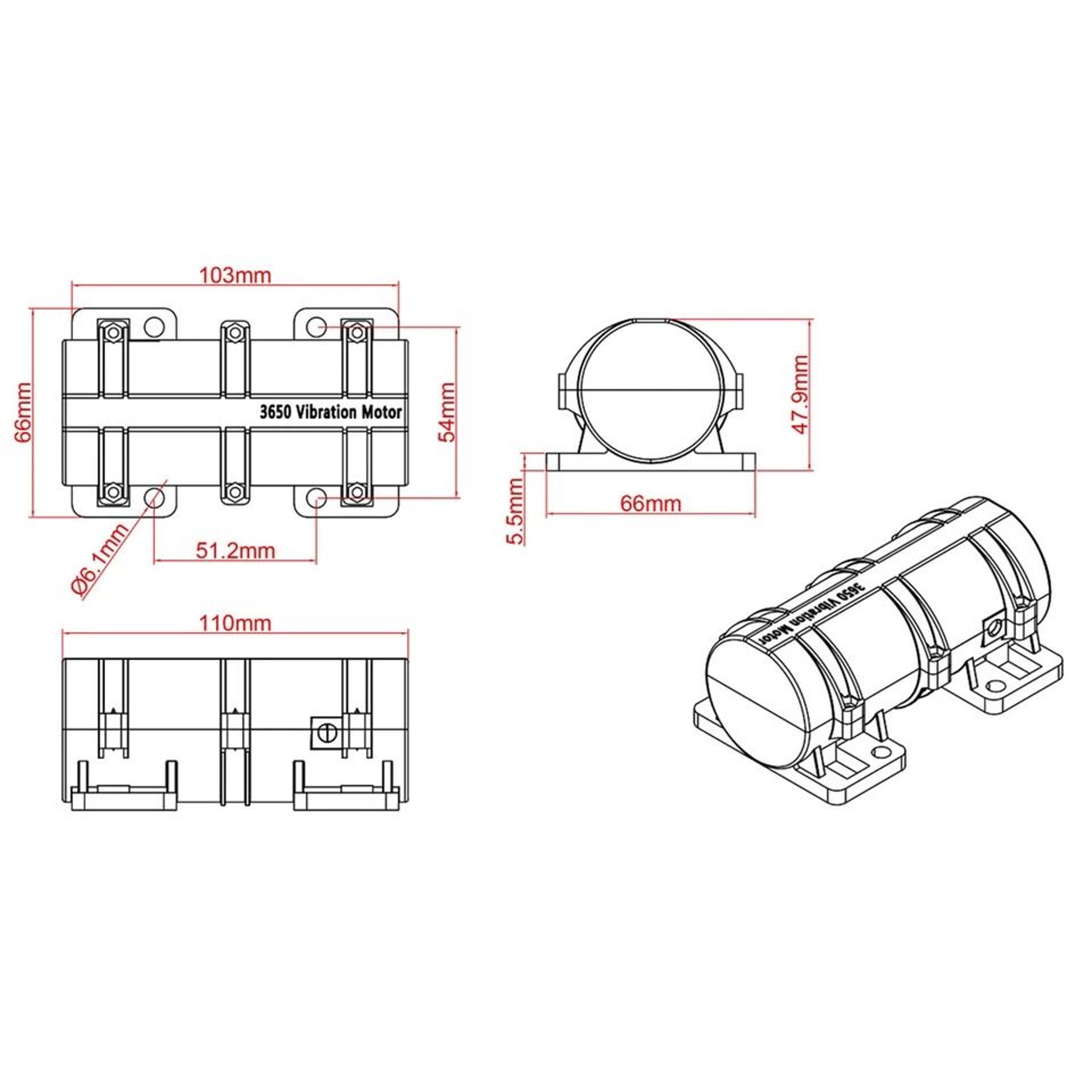 DC Vibration Motor With Power Adapter High Torque Industrial Vibration Motor 4