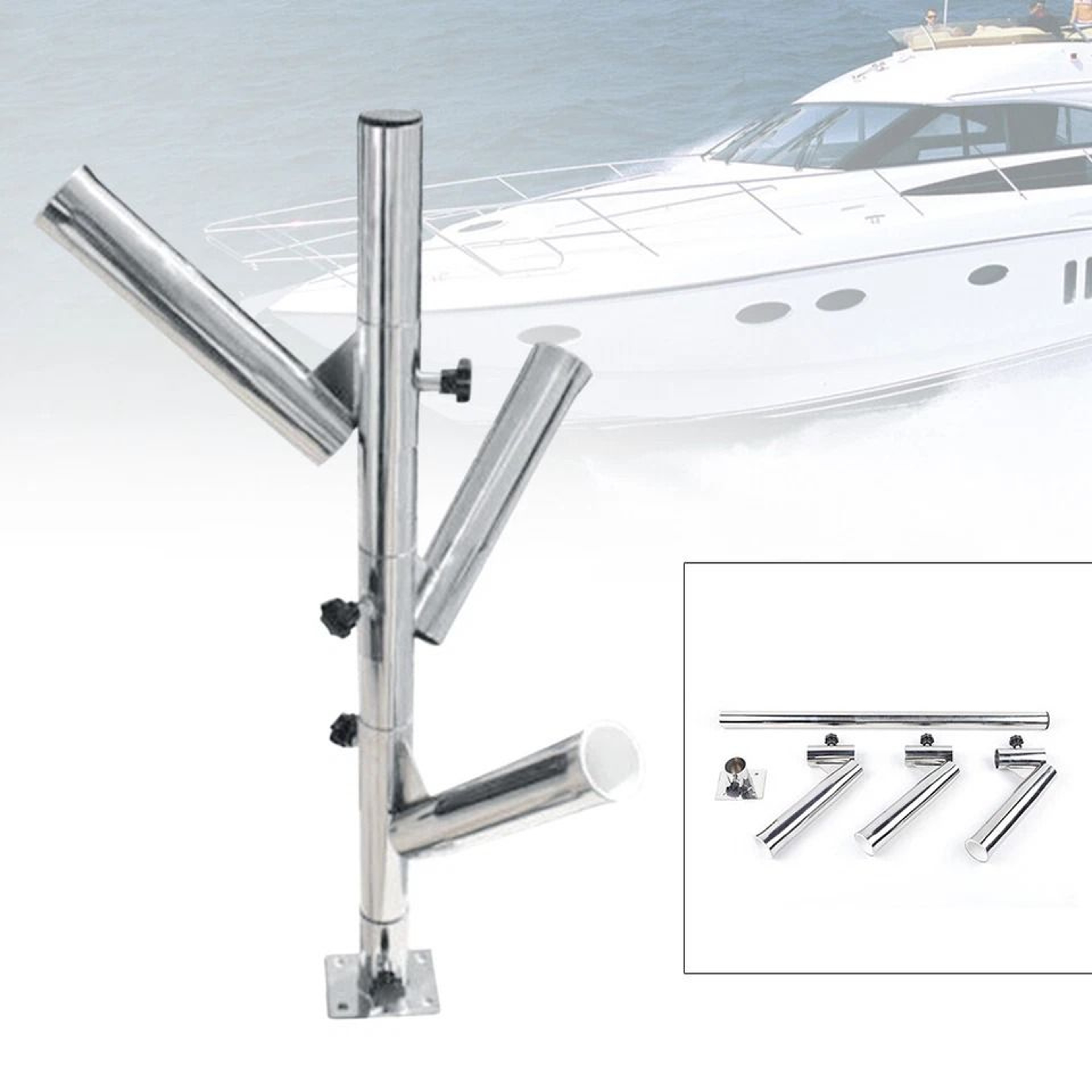 Rod Boat Fishing Rod Holder Adjustable Stainless Steel Rocket Launcher Rod Holder 1
