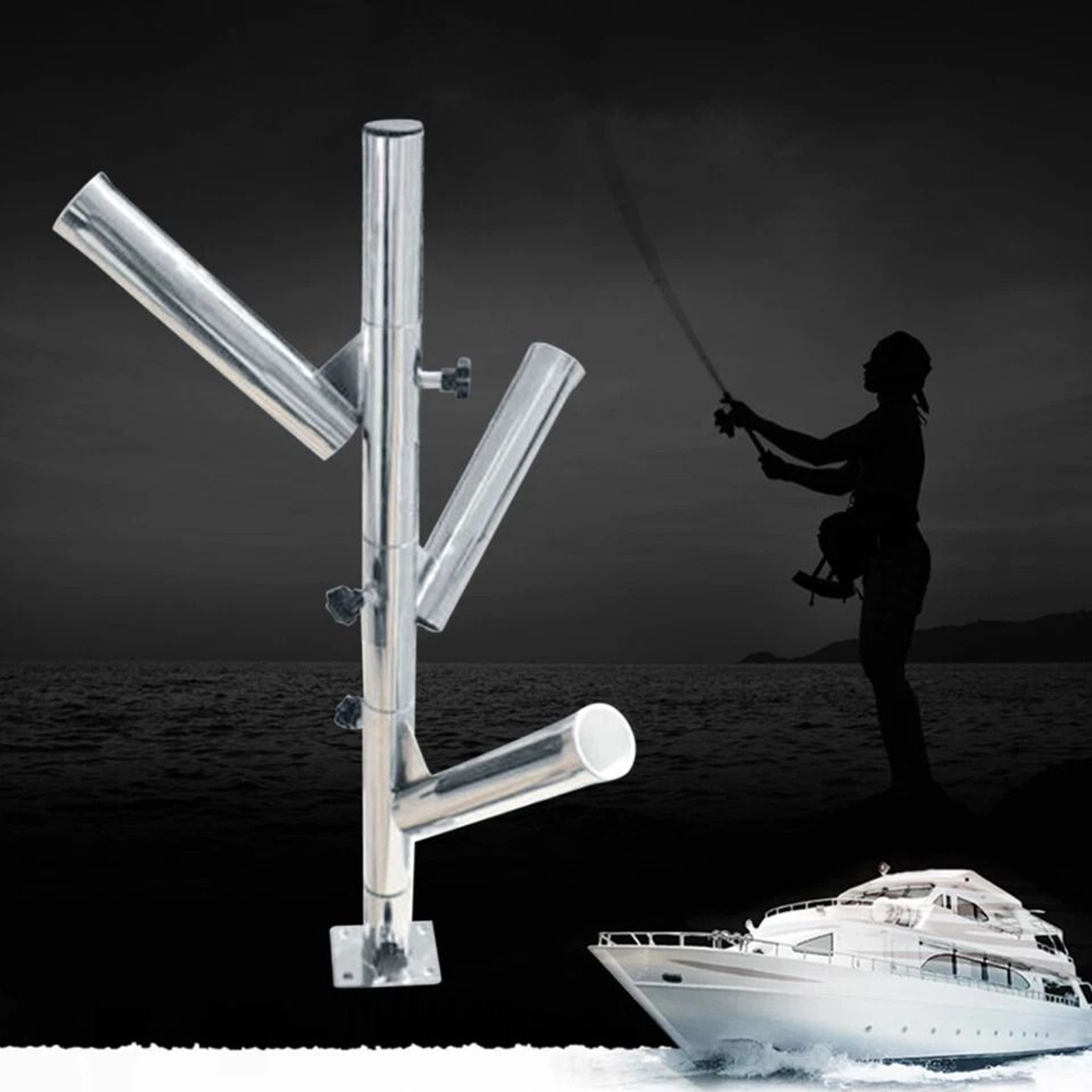 Rod Boat Fishing Rod Holder Adjustable Stainless Steel Rocket Launcher Rod Holder 2