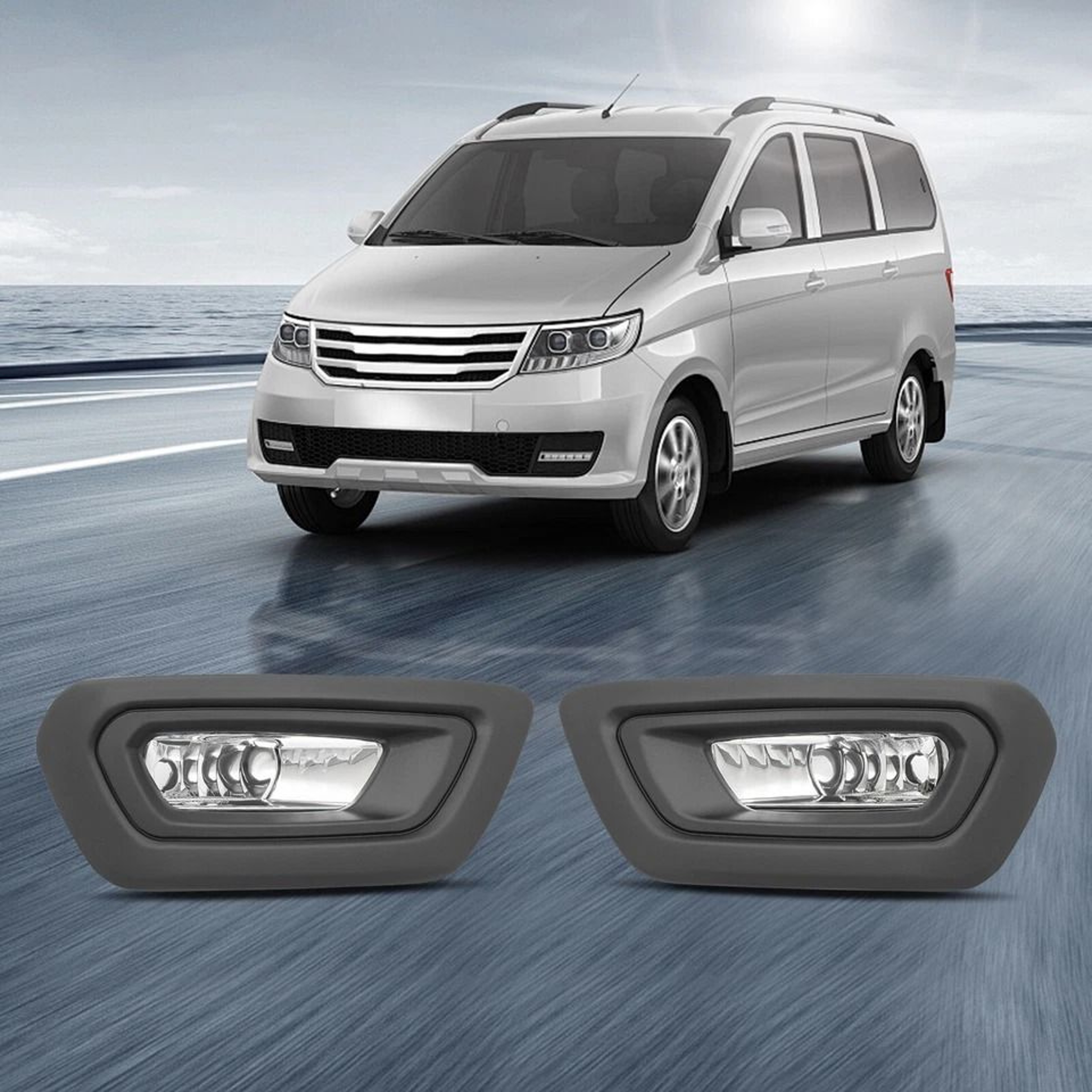 Premium Front Bumper Fog Lights And Covers For Ford Transit 8