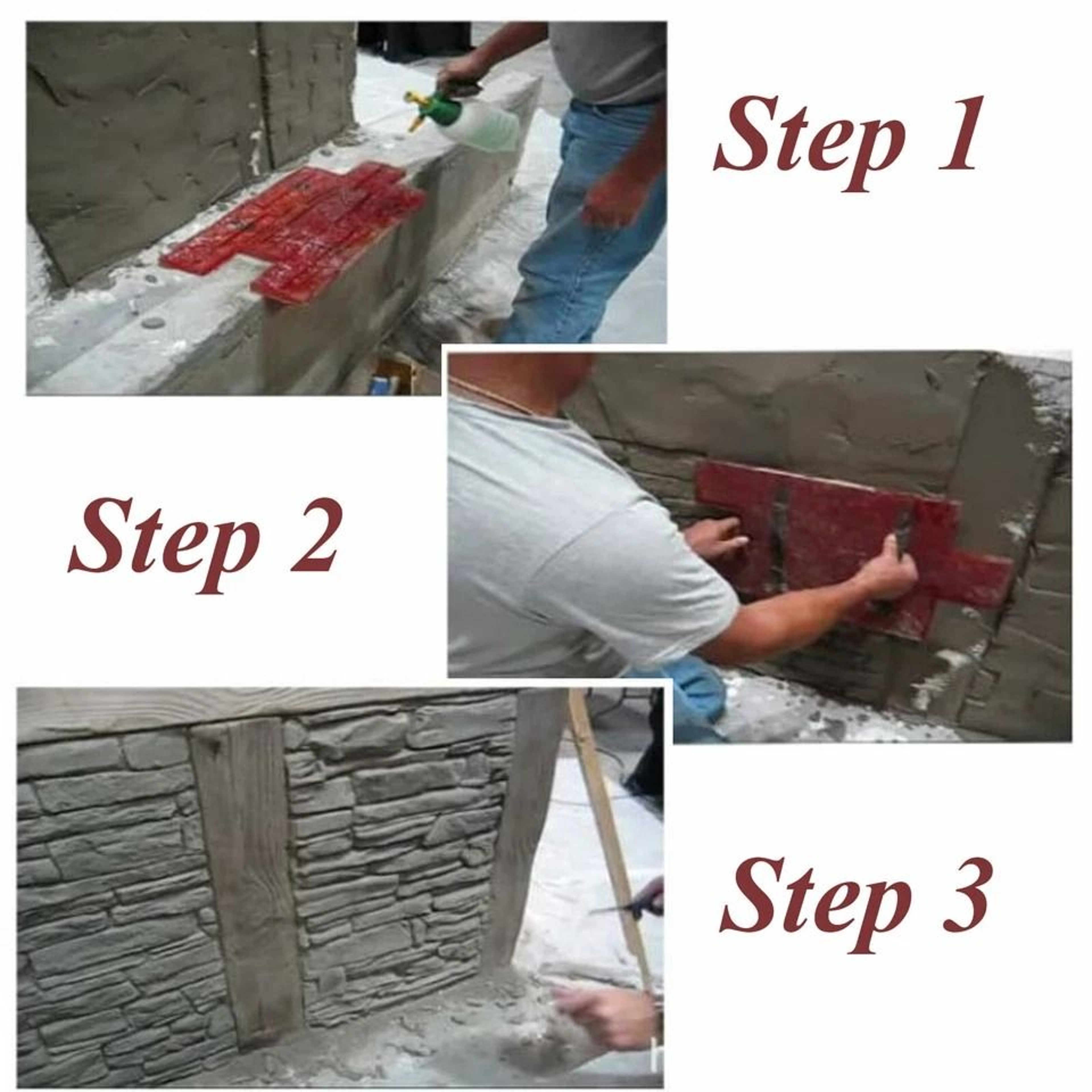 Concrete Wall Mold Brick Texture Stamp Durable Decorative Concrete  Plaster Form Tool 7