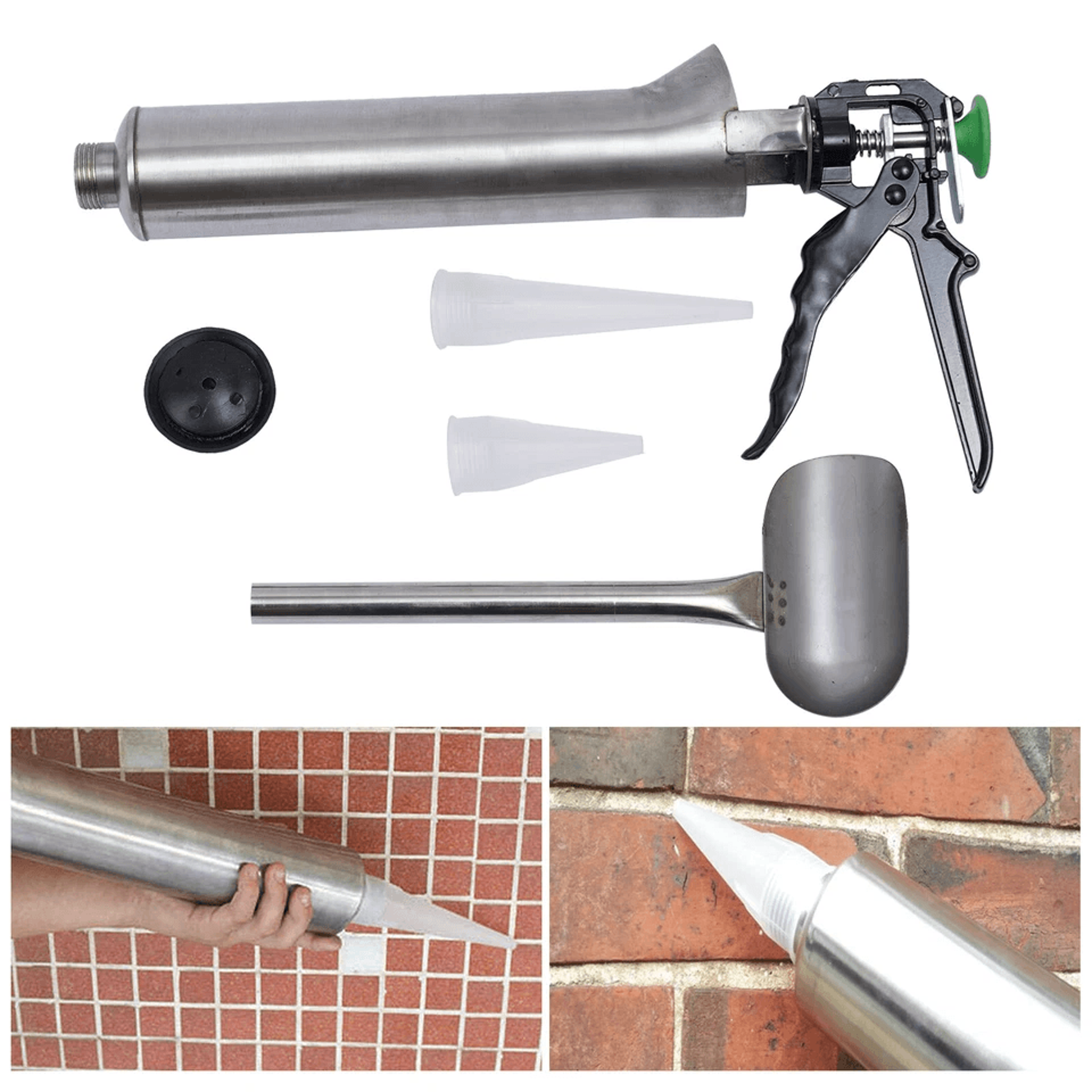Stainless Steel Mortar Pointing Gun Cement Grout Gun For Masonry  Tile 2