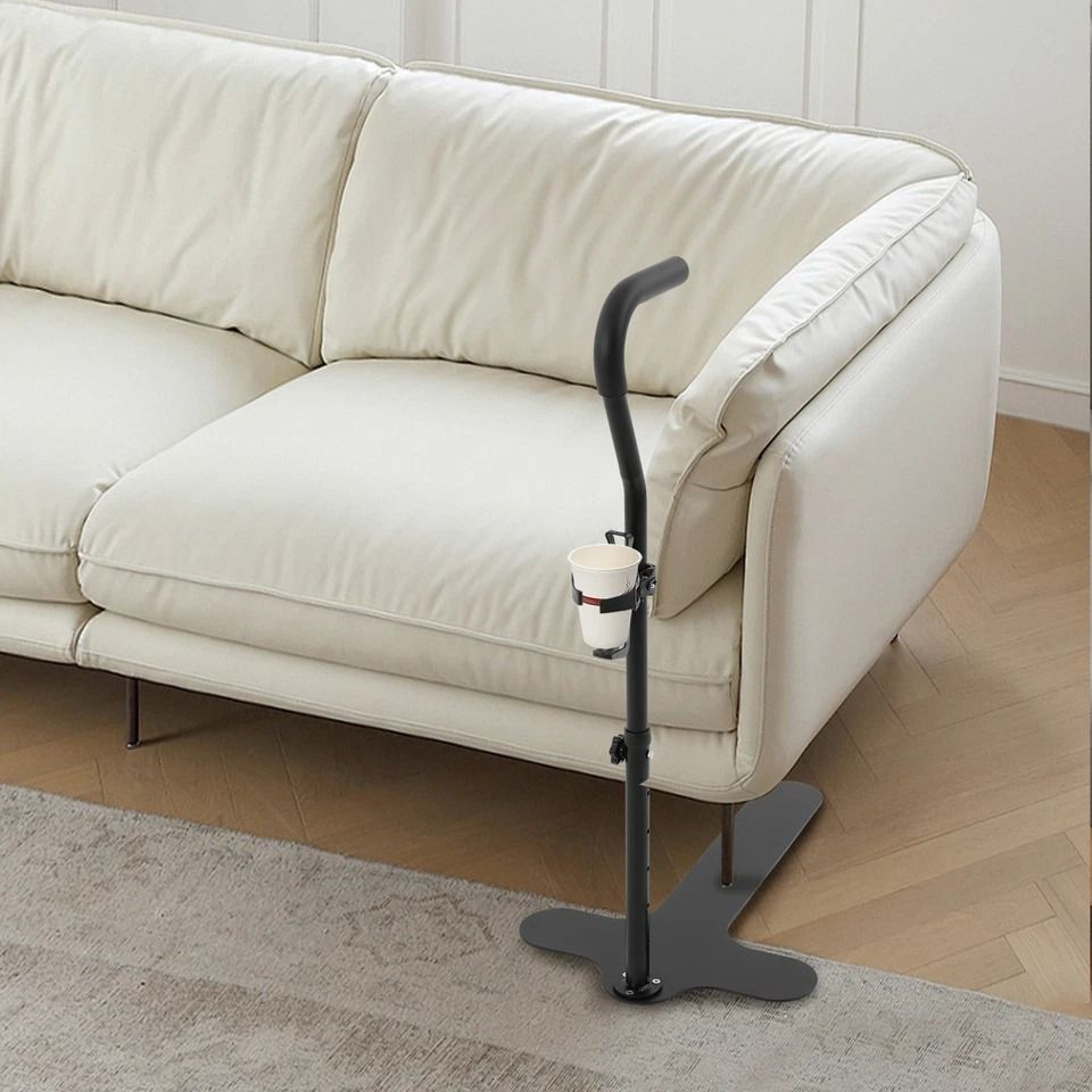 Adjustable Couch Stand Assist Rail For Elderly With Cup Holder 6