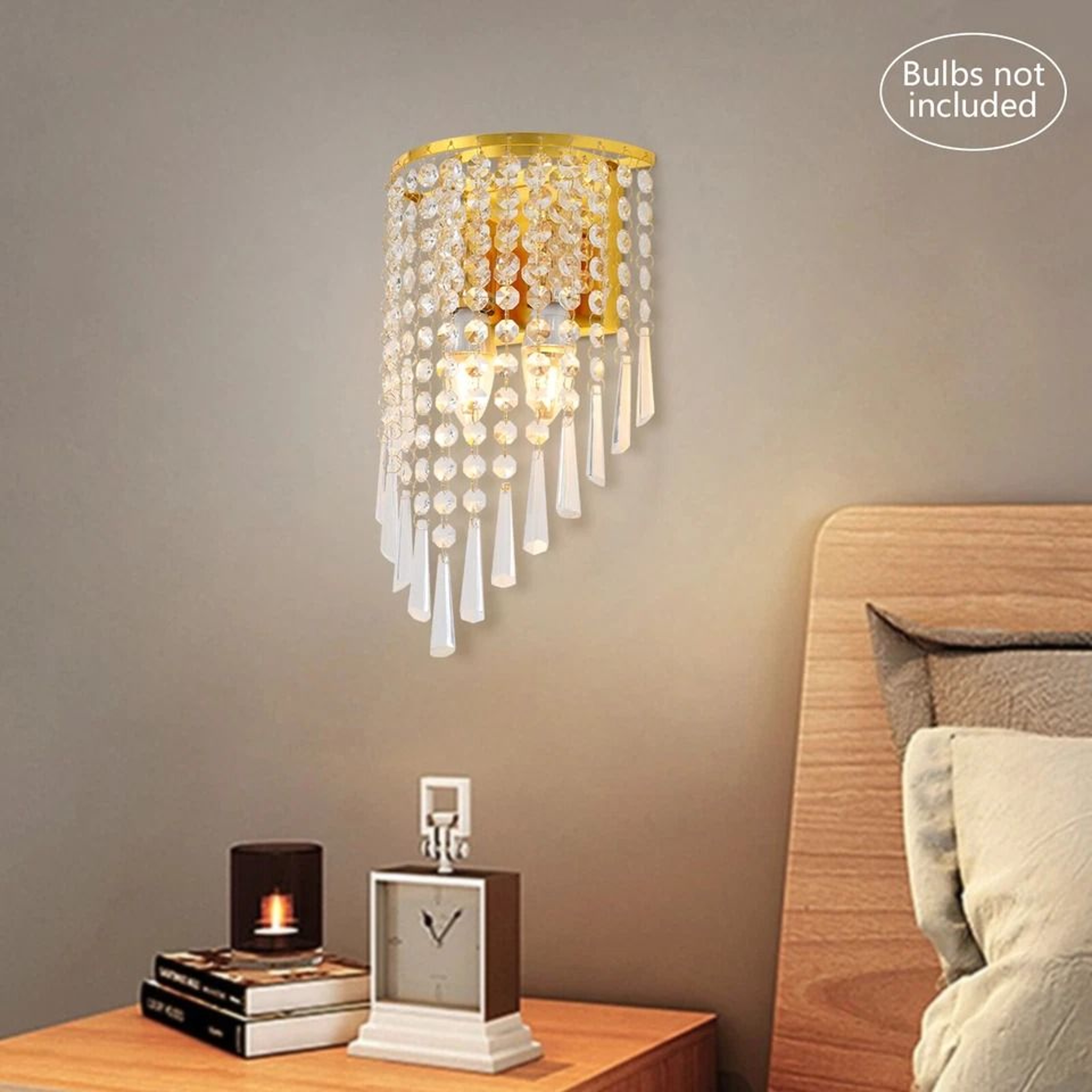 Modern Crystal Wall Sconces Decorative Semicircle Wall Lamp Indoor Lighting Fixture 1