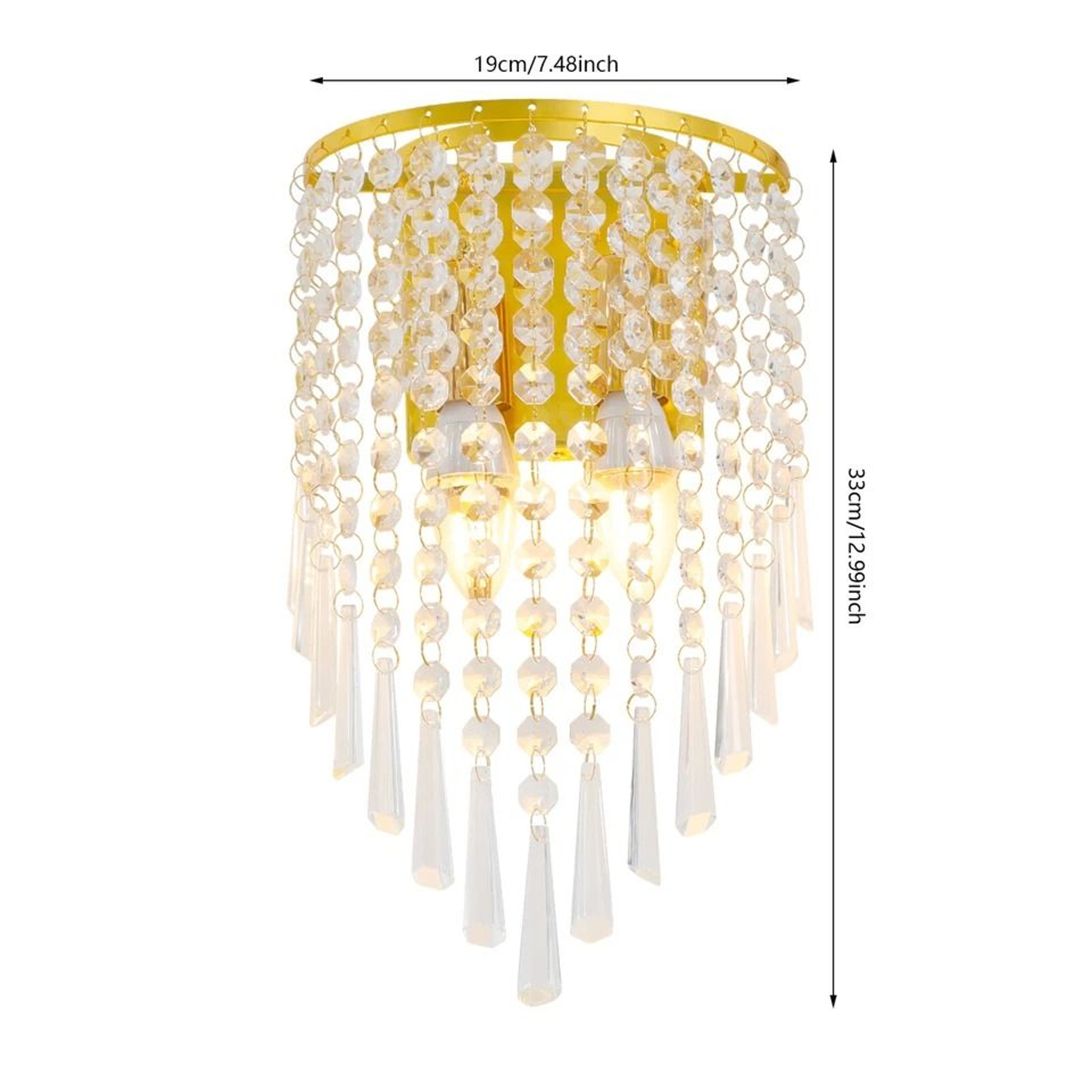 Modern Crystal Wall Sconces Decorative Semicircle Wall Lamp Indoor Lighting Fixture 3