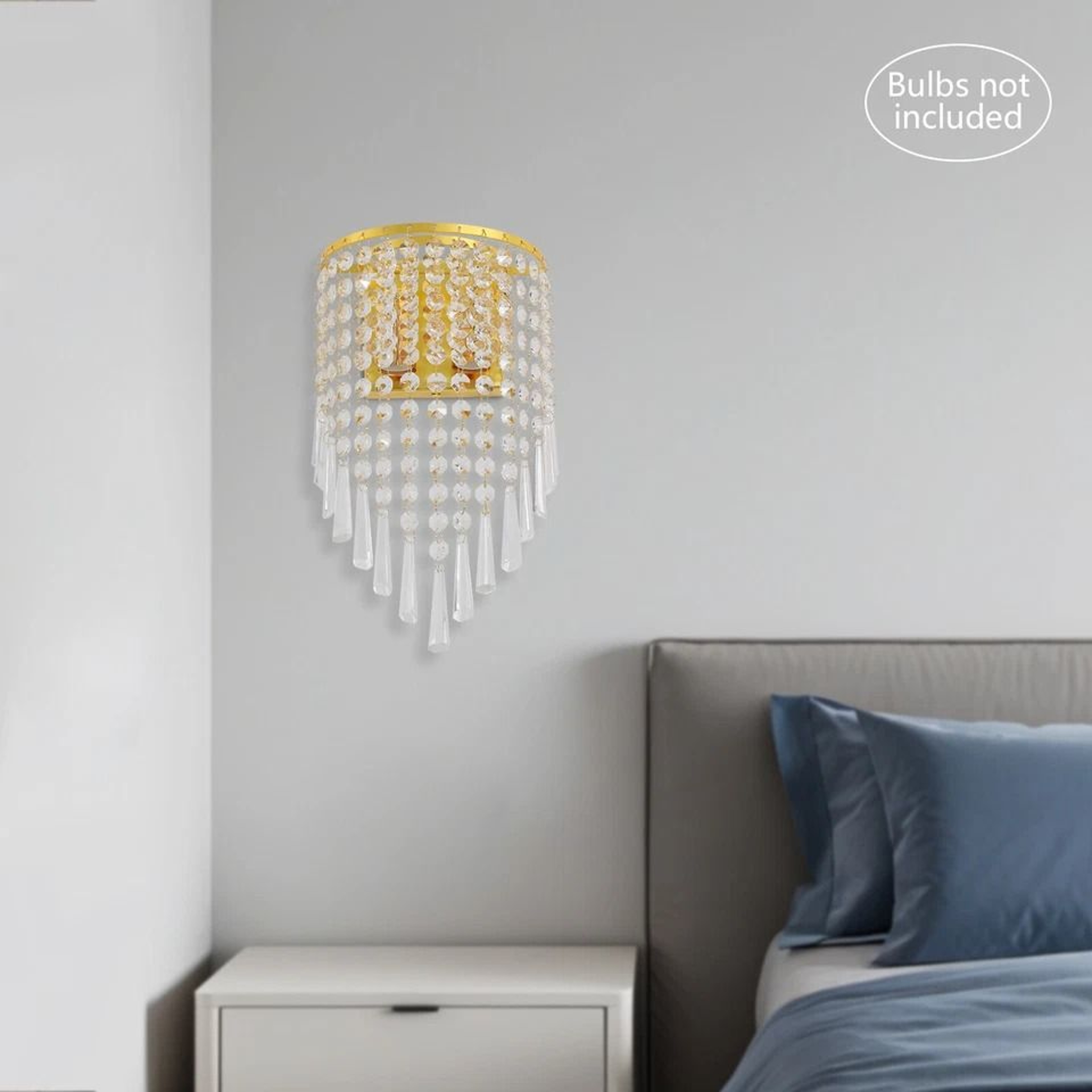 Modern Crystal Wall Sconces Decorative Semicircle Wall Lamp Indoor Lighting Fixture 4