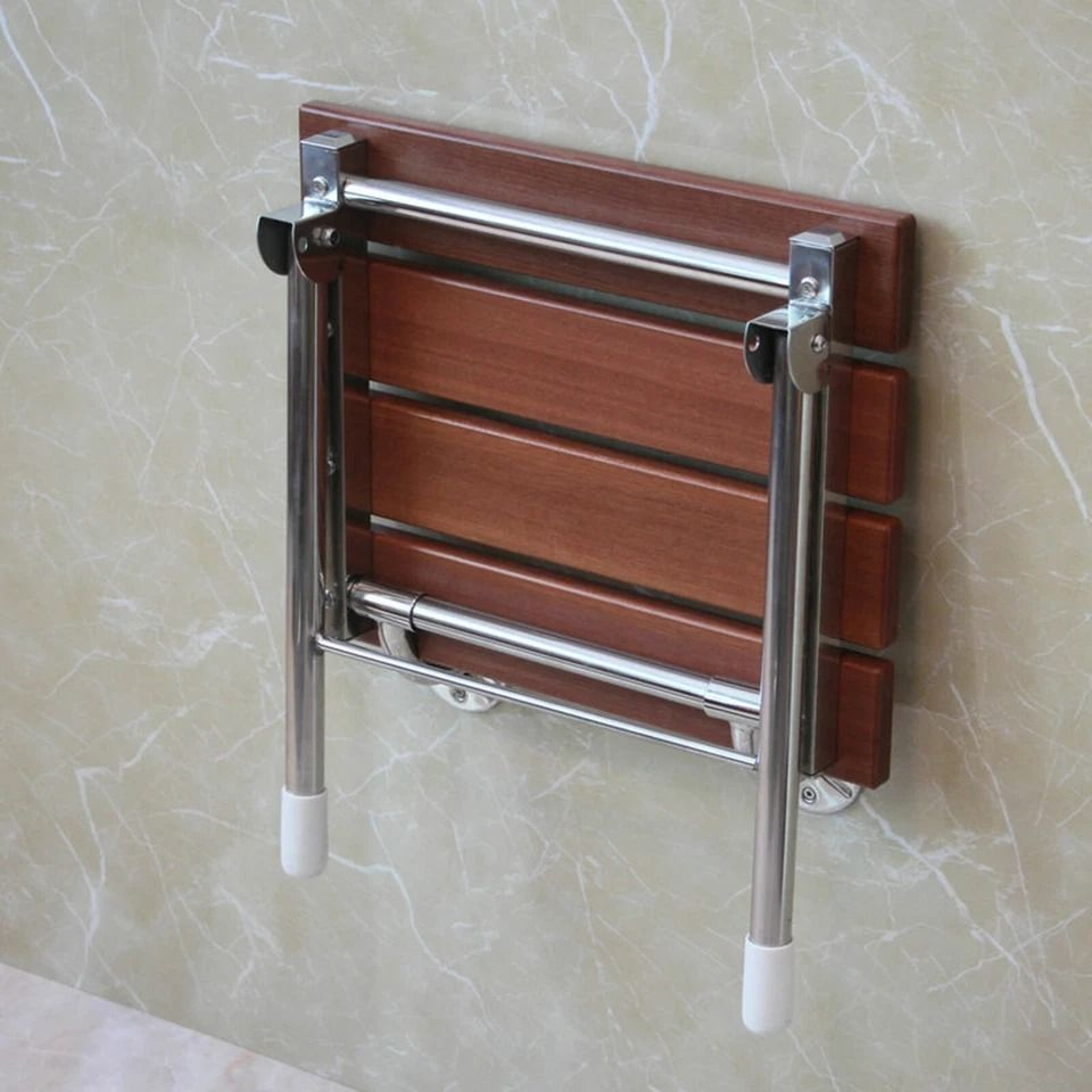 Premium Wall Mounted Folding Shower Seat Bench Space Saving Foldable Shower Bench For Bathroom Safe 6