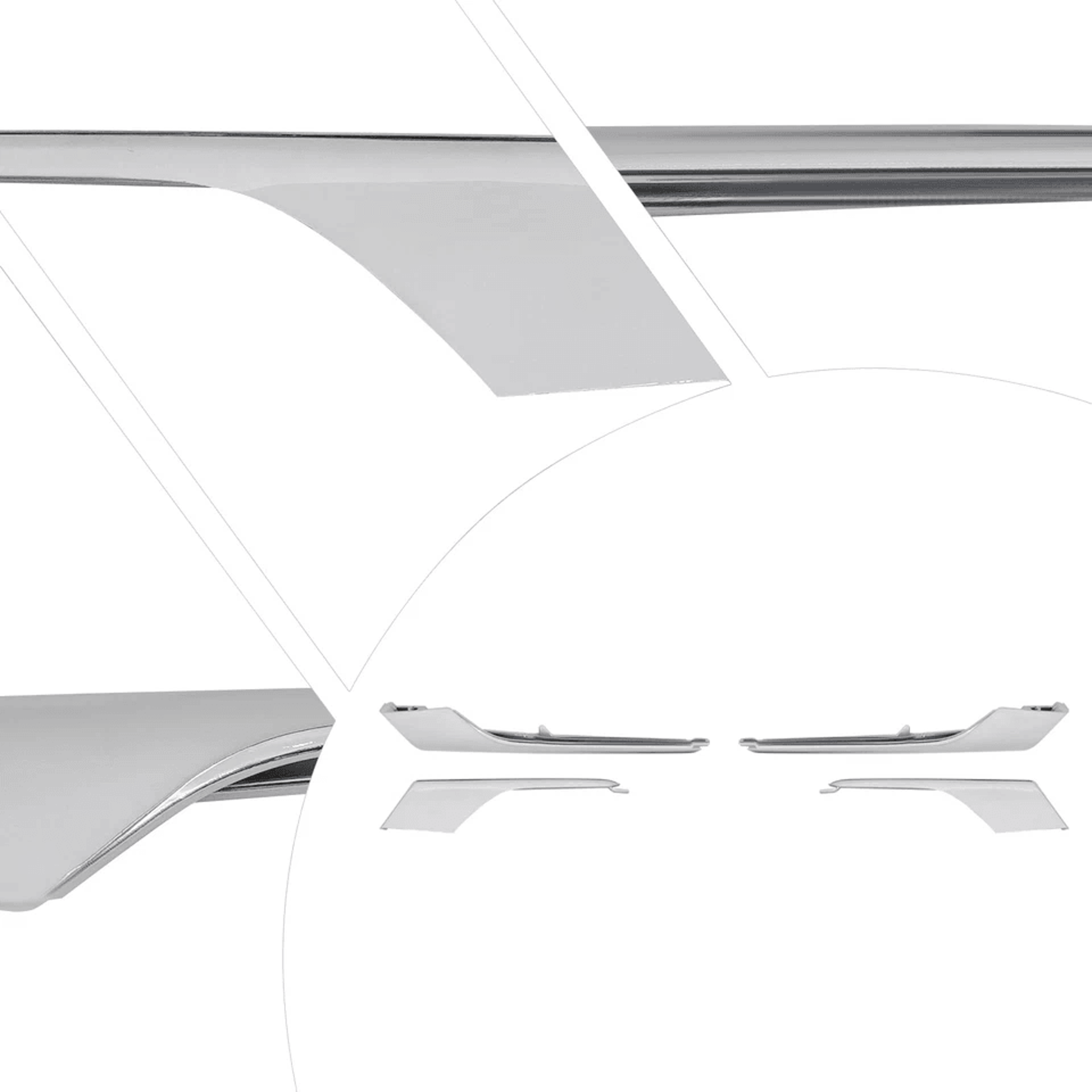 Tesla Model X Fog Light Chrome Trim Front Bumper Molding 4