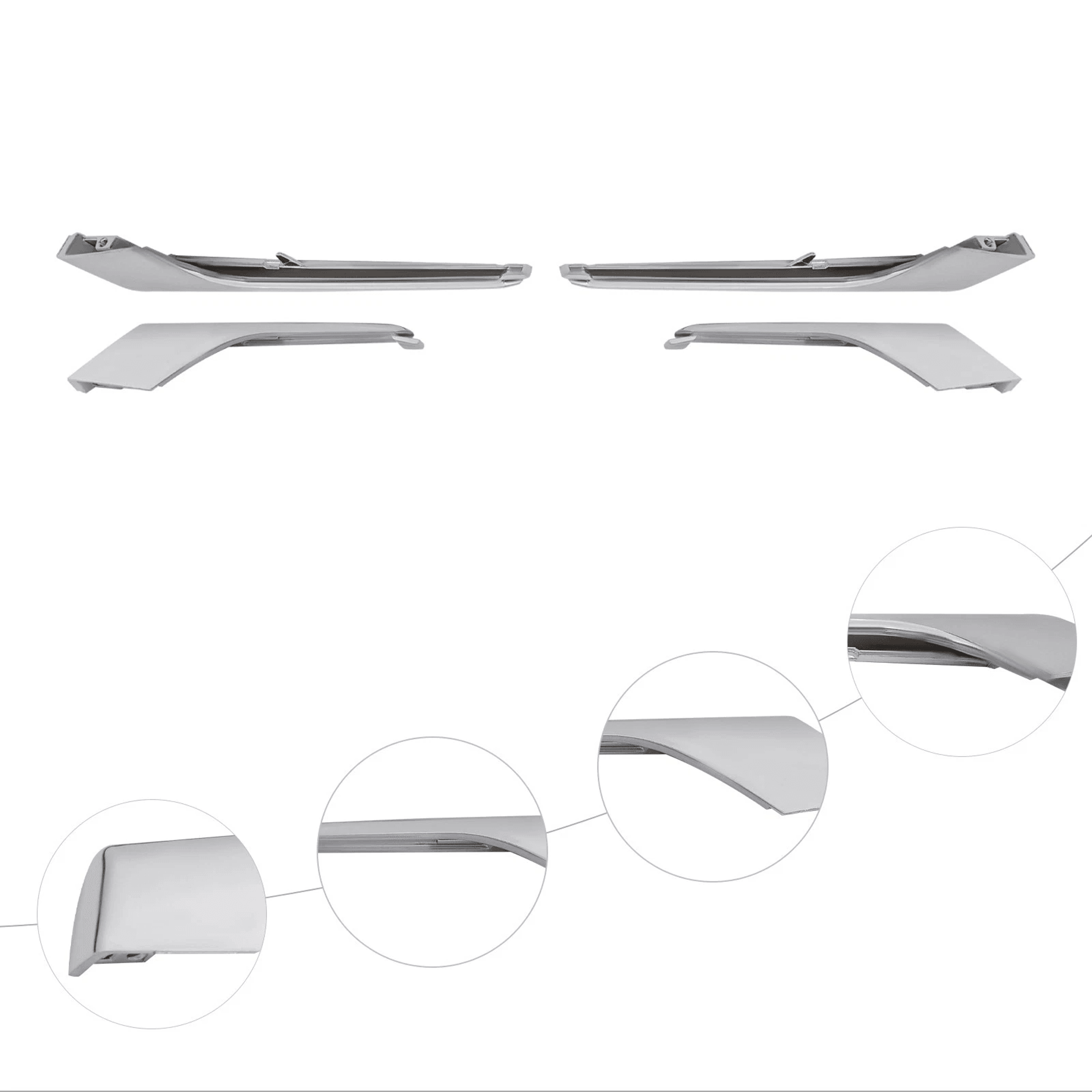 Tesla Model X Fog Light Chrome Trim Front Bumper Molding 7