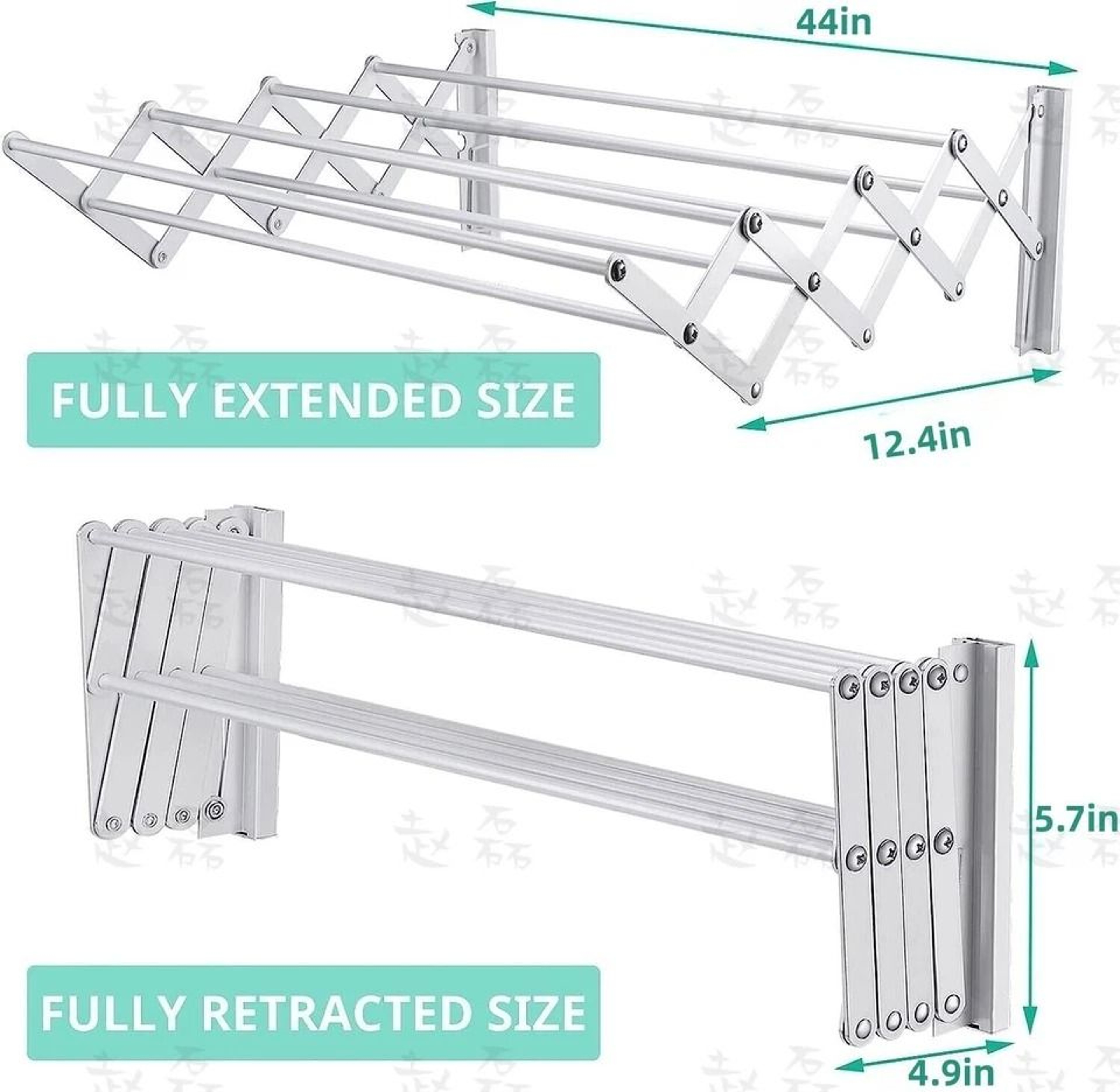 Stainless Steel Wall Mounted Clothes Drying Rack Retractable Laundry Airer 3
