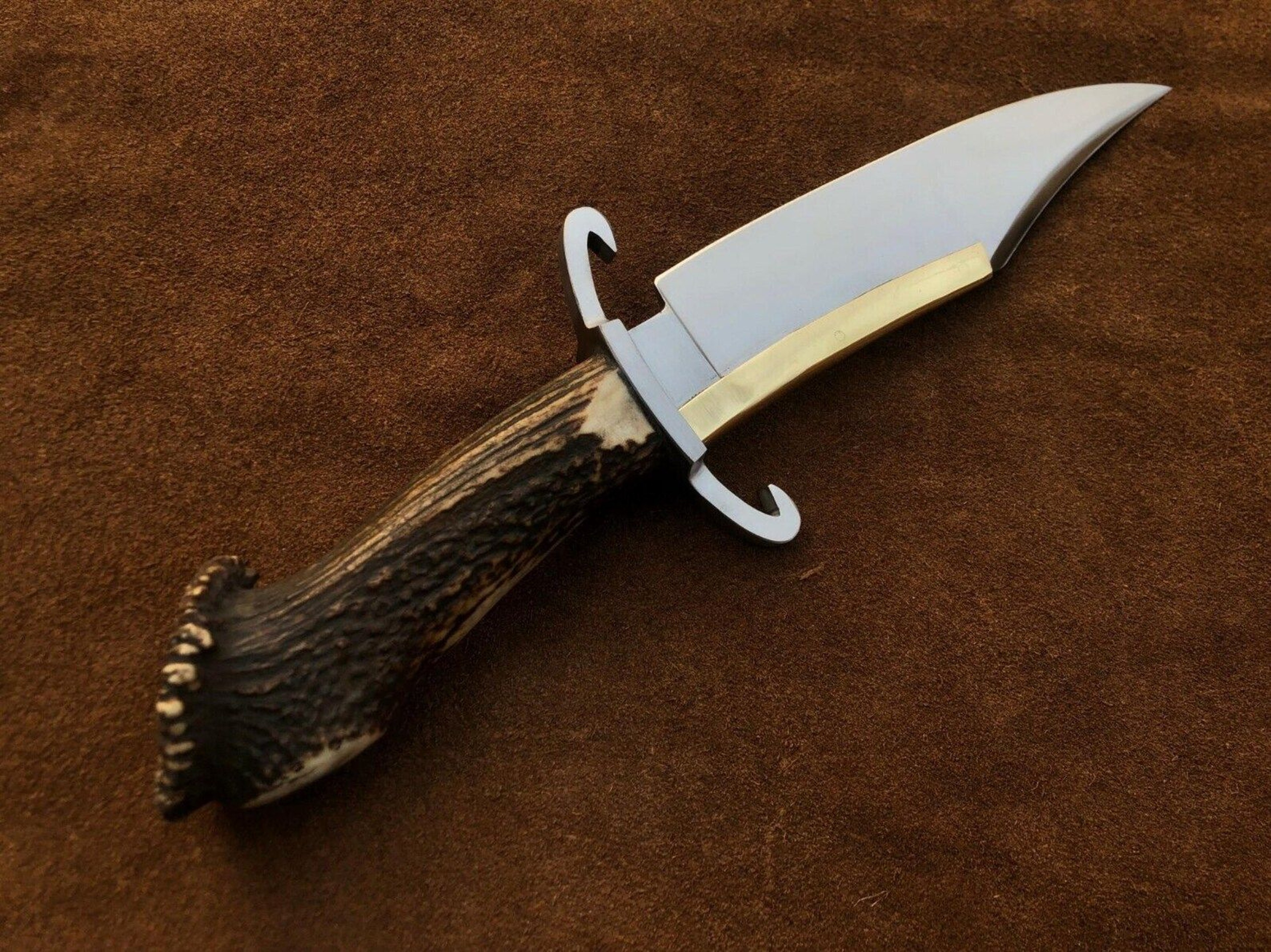 Handcrafted Bowie Hunting Knife Antler Handle Outdoor Camping Gift 3
