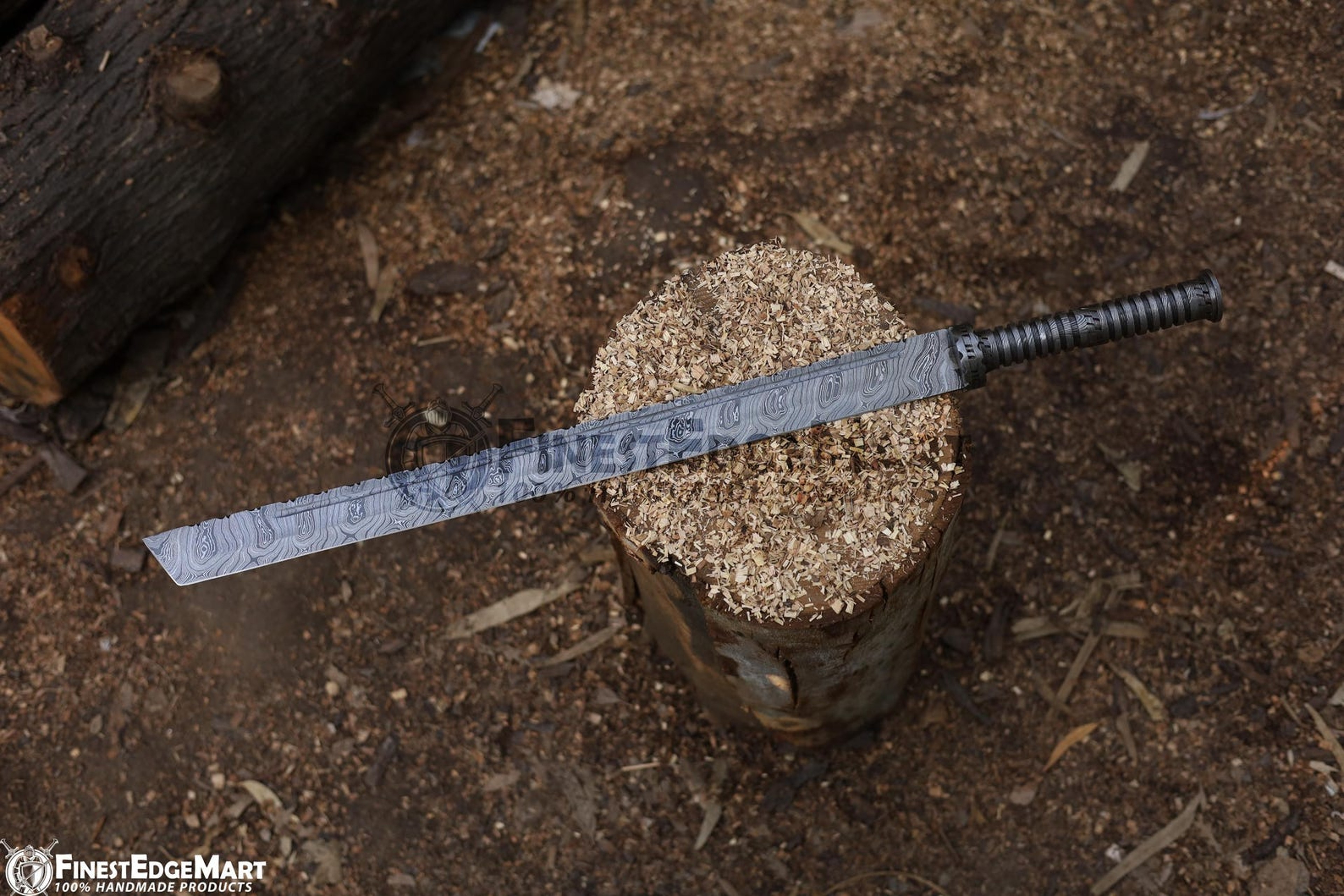 Hand Forged Damascus Steel Viking Tanto Sword  Handmade Collectible Display Piece For Decor And Gif