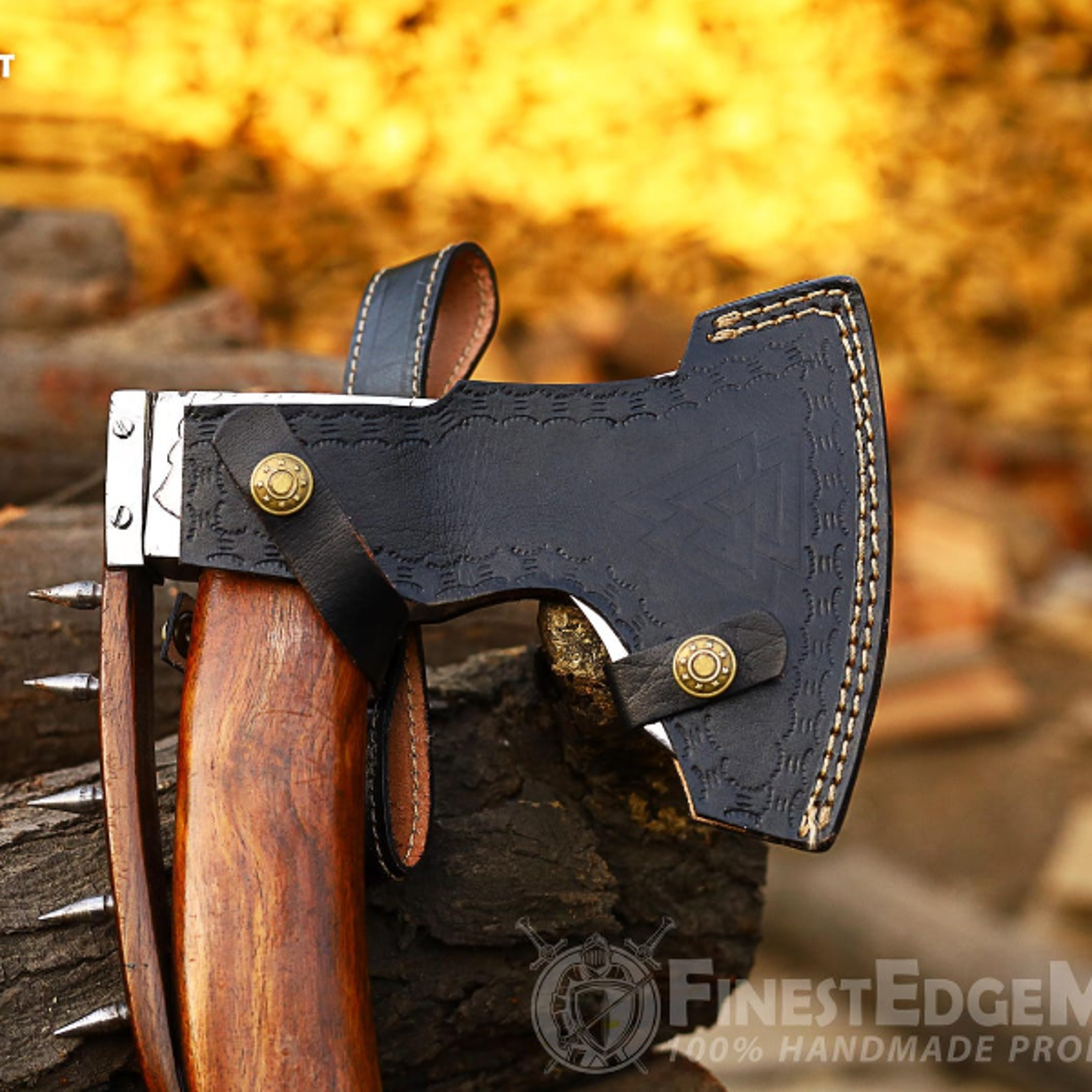Custom Engraved Carbon Steel Bearded Axe With Ash Wood Handle  Unique Camping Gift For Outdoor Enth