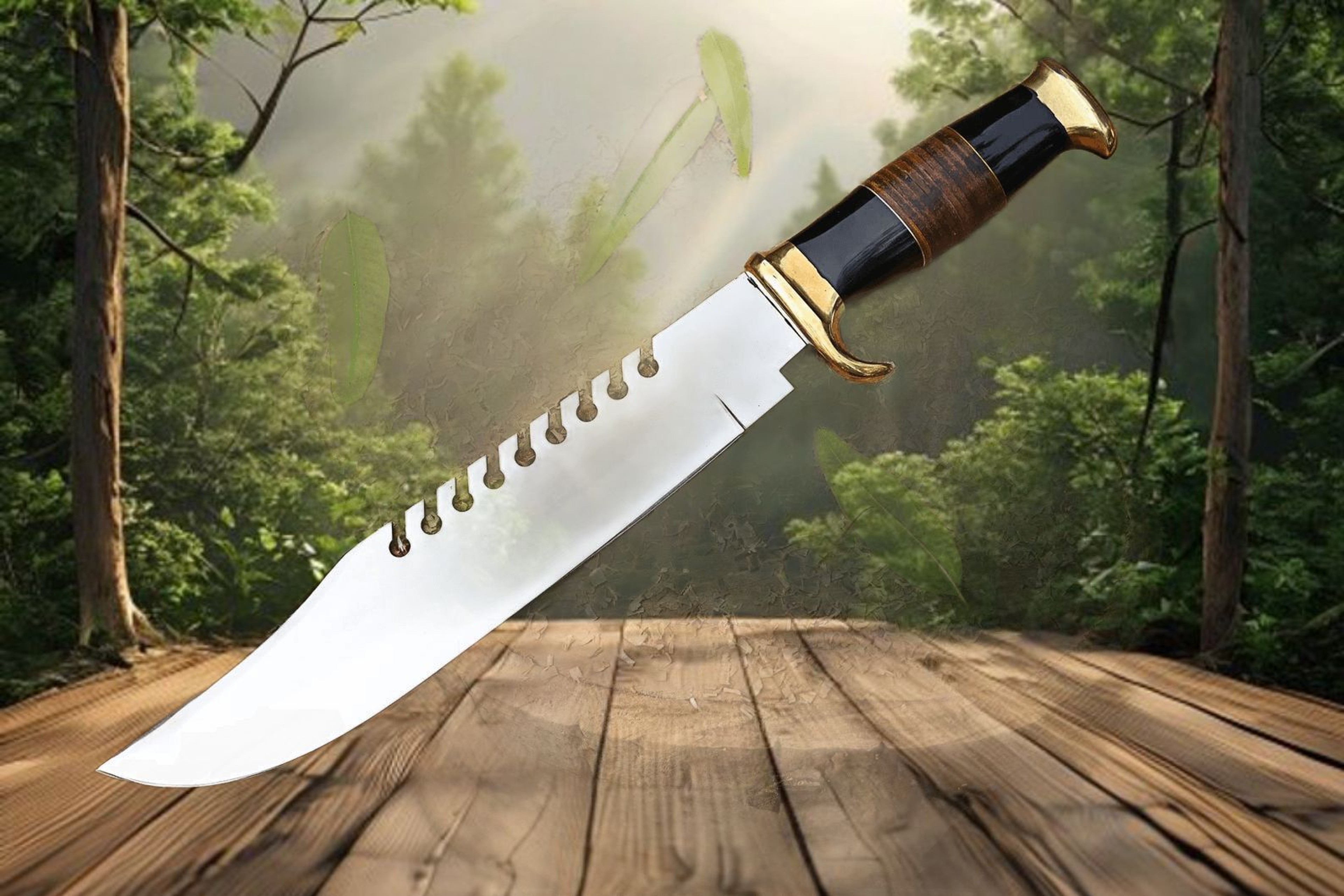 Handmade D2 Steel Bowie Knife  18 Leather Sheath  Collectible Gift For Outdoor Enthusiasts And Coll