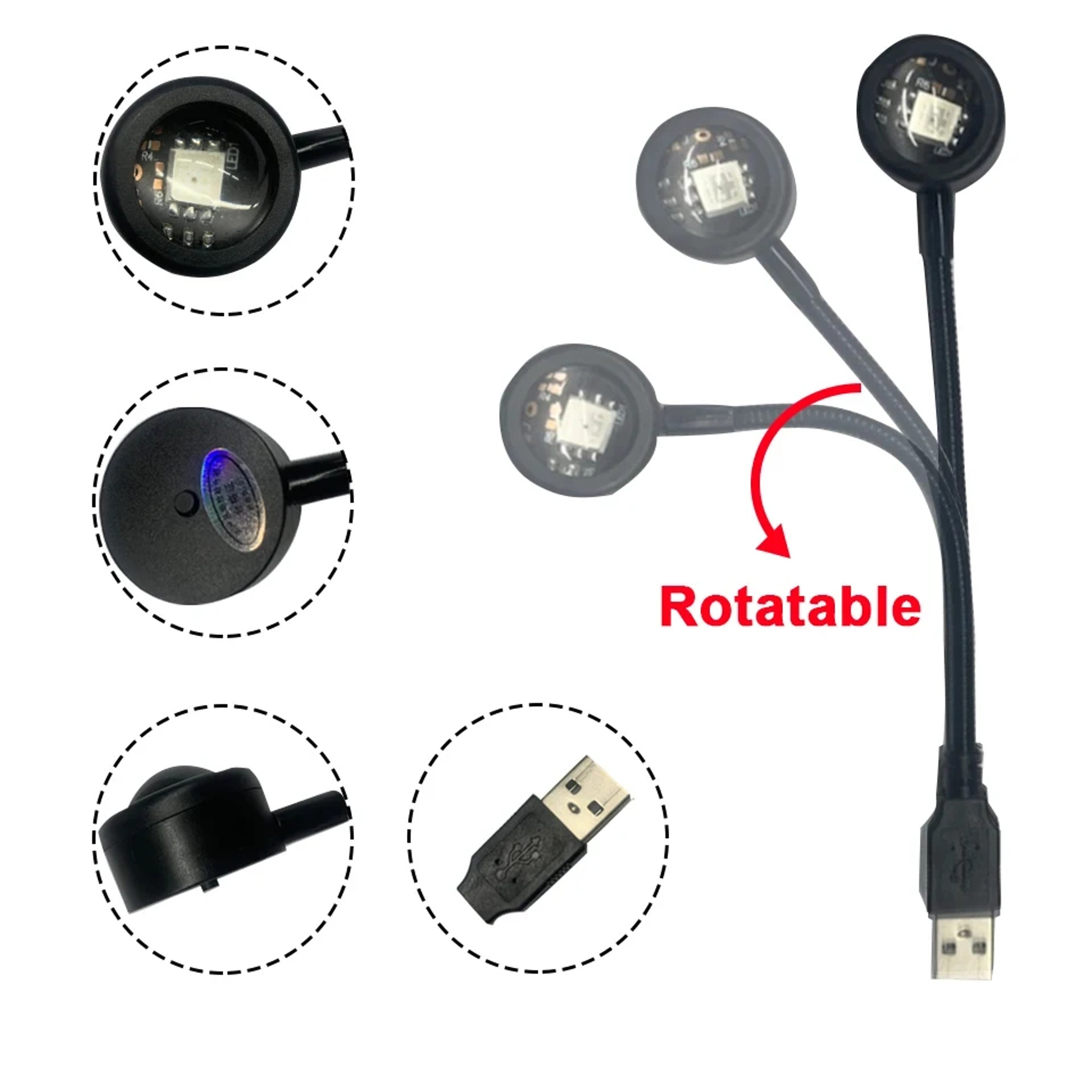HOMEFISH USB LED Sunset Projector Lamp | Atmosphere Night Light for Home Bedroom Living Room | Birthday Party Photography Decor – view 7