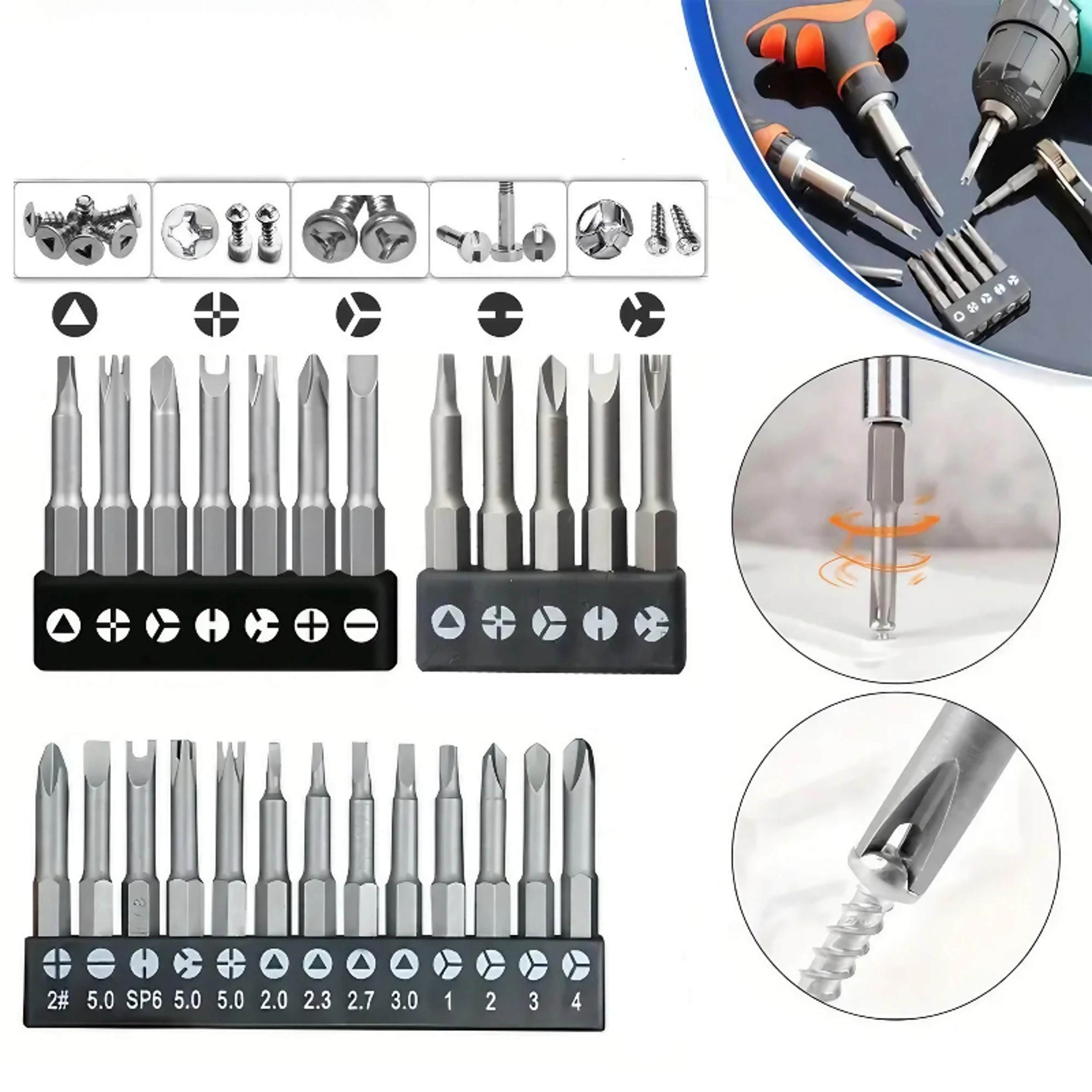 Specialty Screwdriver Bit Set YType Triangle Cross Point Tools For Precision Work 0