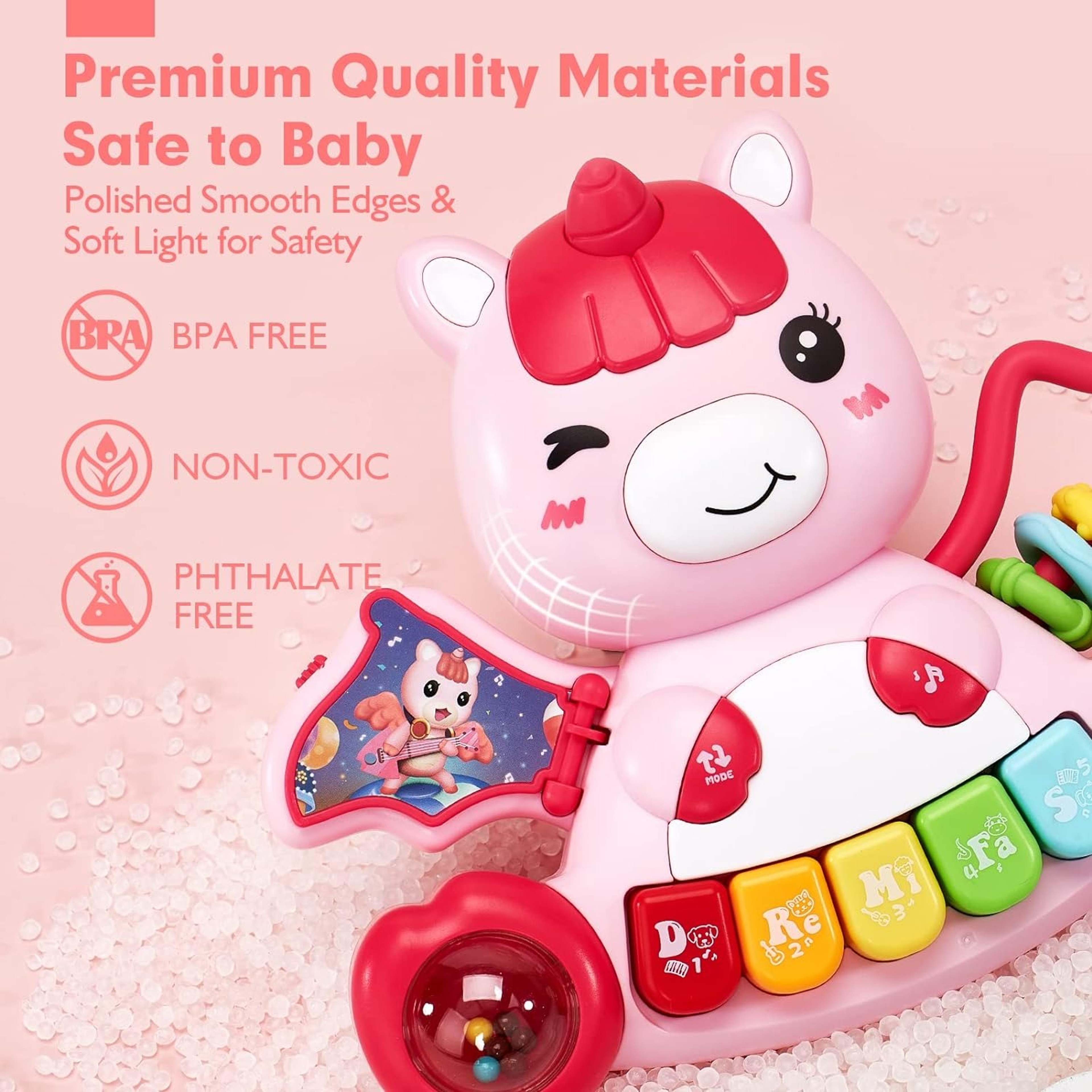 Unicorn Musical Light Piano Toys Early Learning Baby Boys Girls Educational Activity Gift – view 5