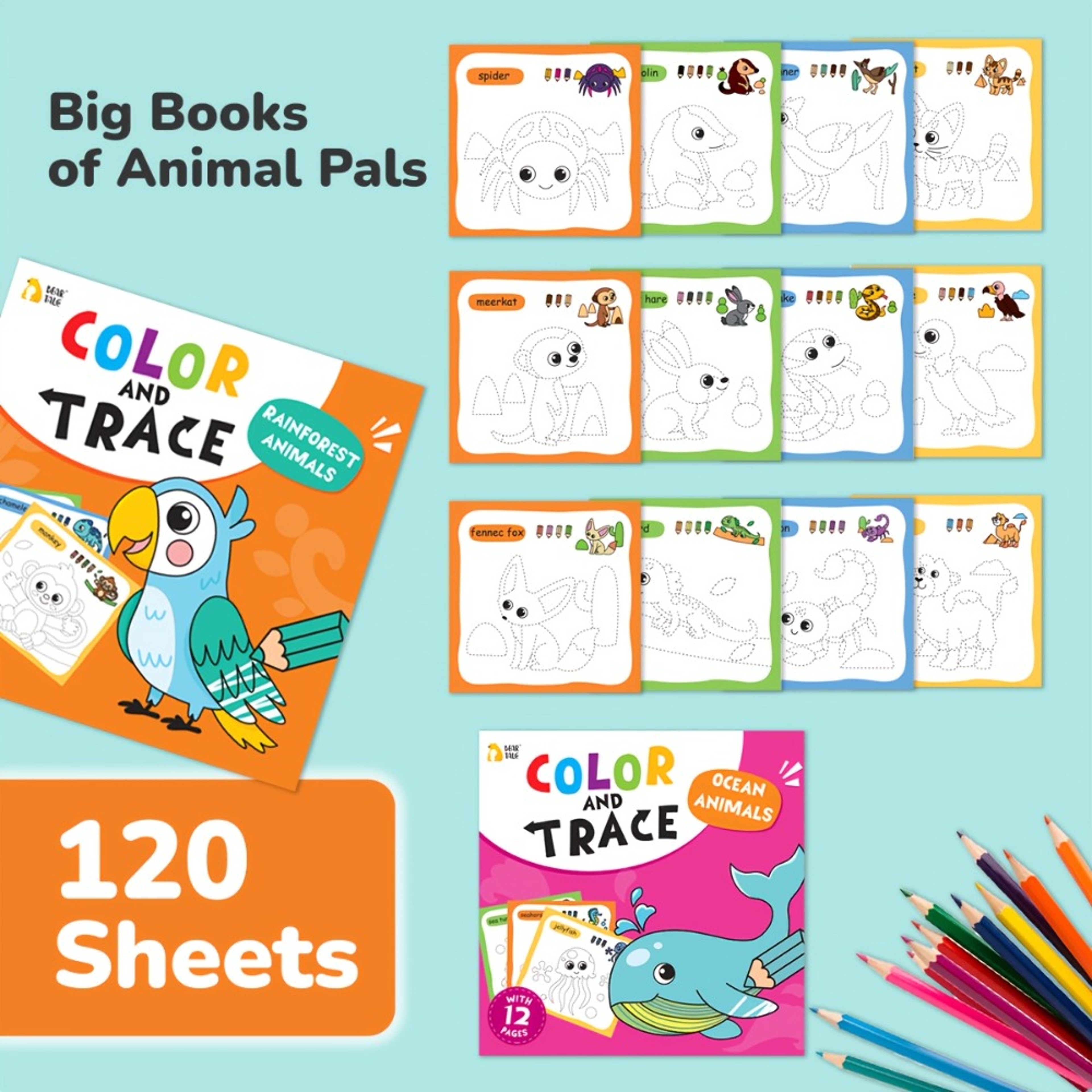Cartoon Animal Coloring Book, Fun Activity Travel Toy, Art Painting Set for Boy Girl, Educational Gift for Kids – view 6