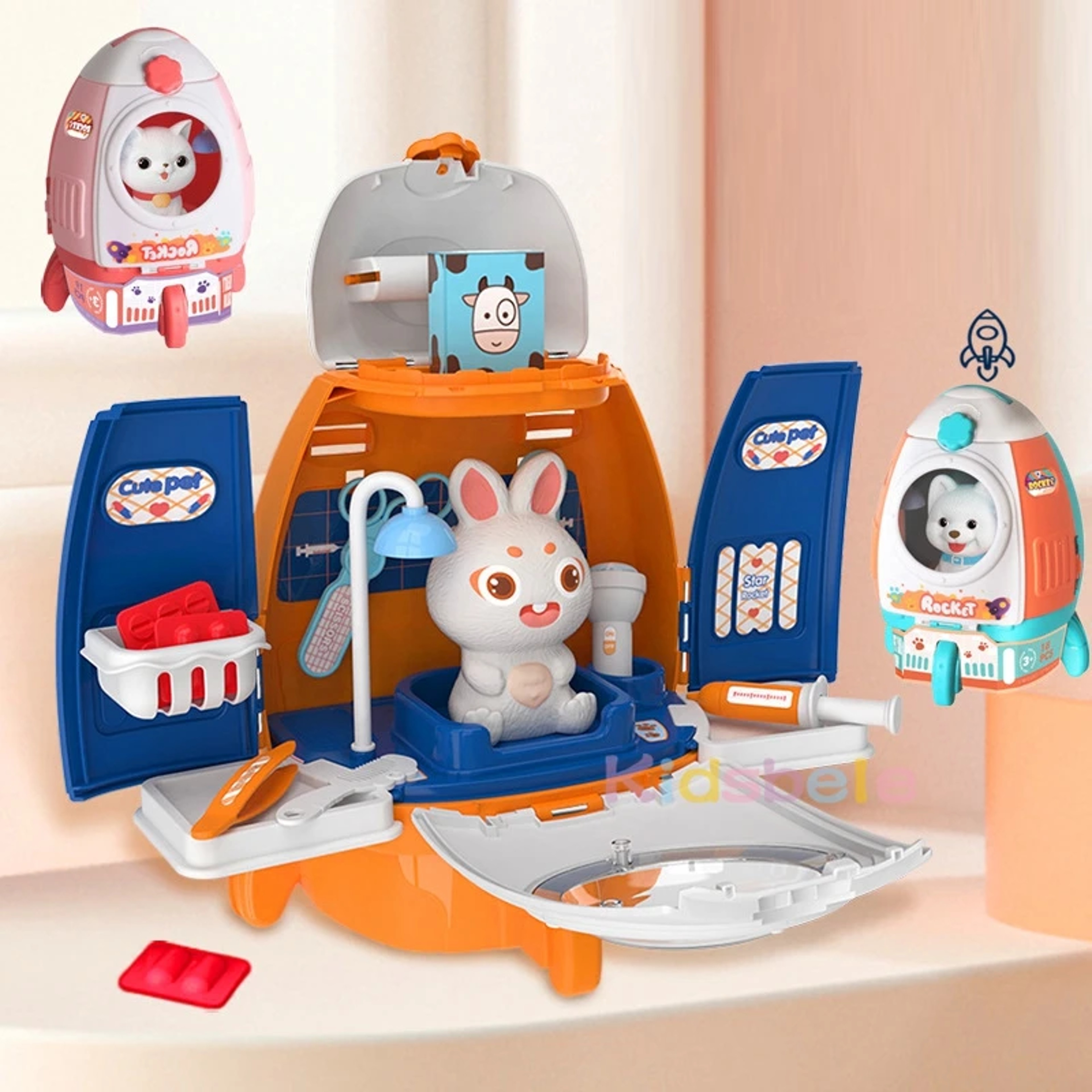 Pet Cat Dog Carrier Backpack Toy, 18PCS Pet Care Playset,Vet Clinic and Doctor Kit for Kids, Pet Veterinarian – view 2