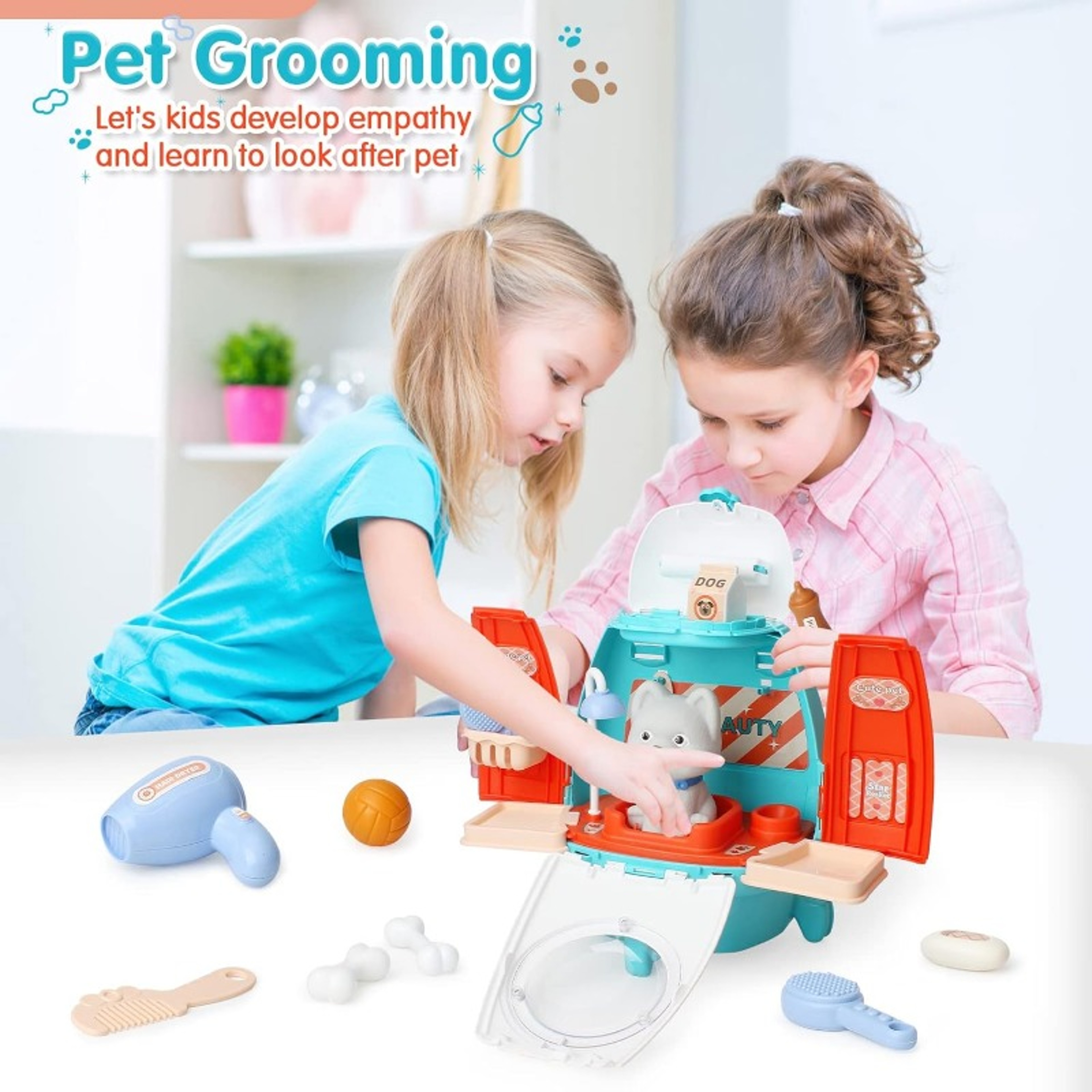 Pet Cat Dog Carrier Backpack Toy, 18PCS Pet Care Playset,Vet Clinic and Doctor Kit for Kids, Pet Veterinarian – view 5