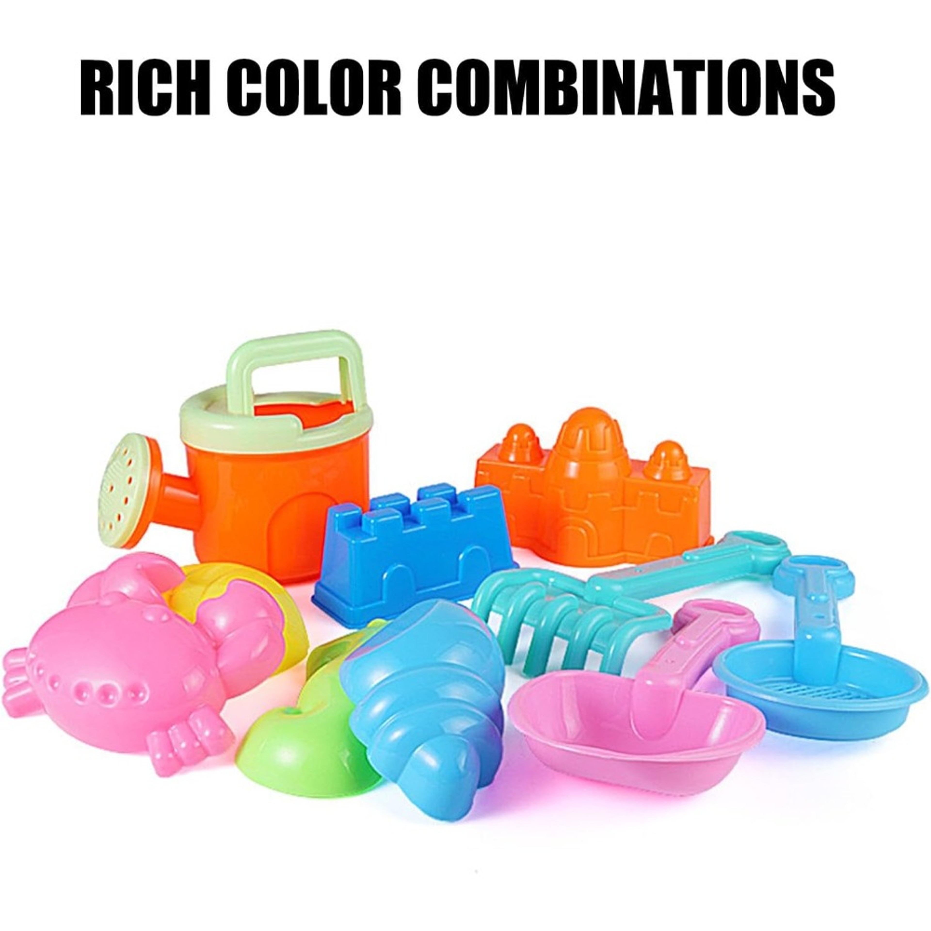 Sandcastle Sand Bucket Shovels For Toddlers Girls Beach Toys Set For Kids Animal Sand Molds Travel  5