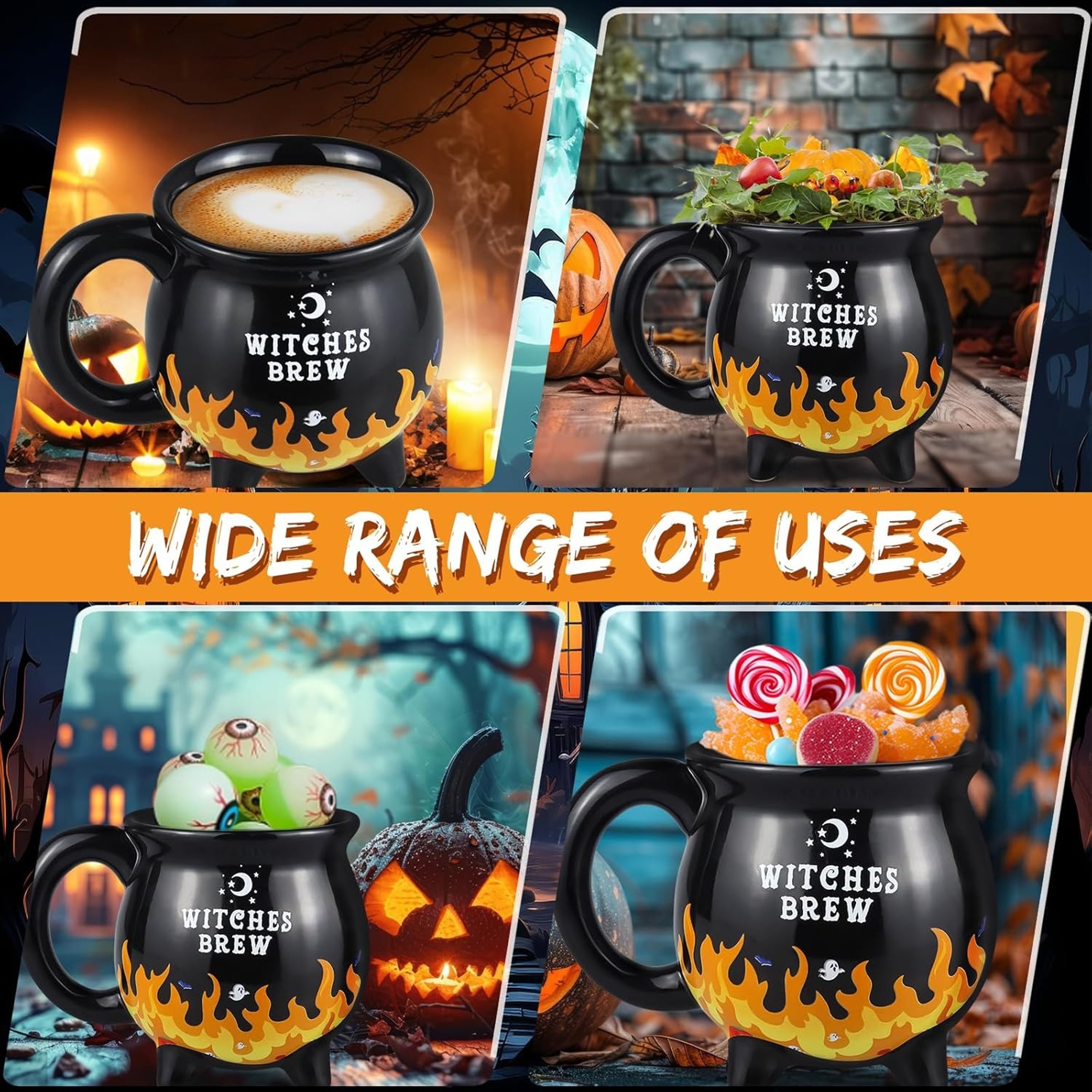 Witches Brew Cauldron Mug, Ceramic Heat Sensitive Cup, Color Changing Stoneware – view 6